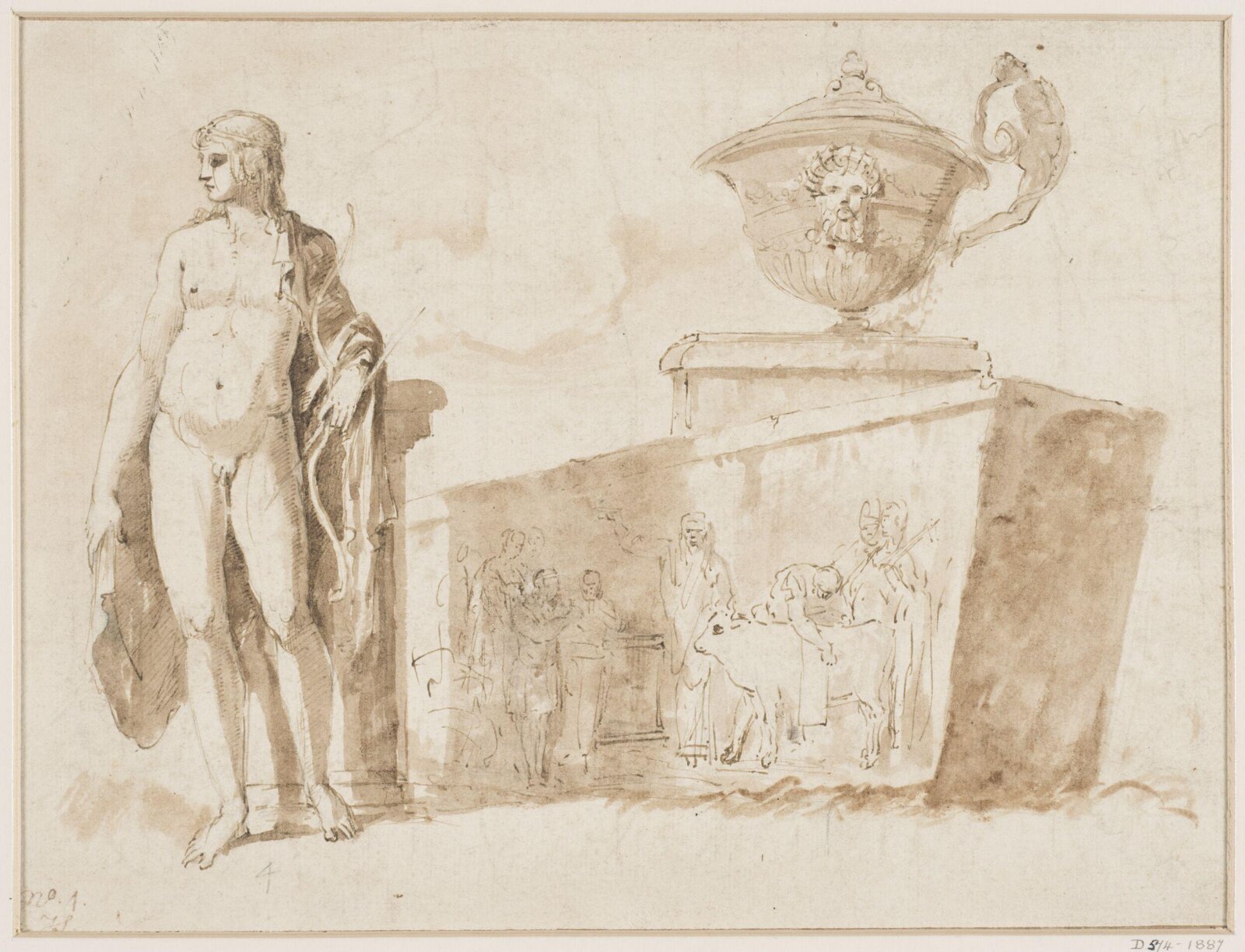 Antique figure of Apollo, late 18th century