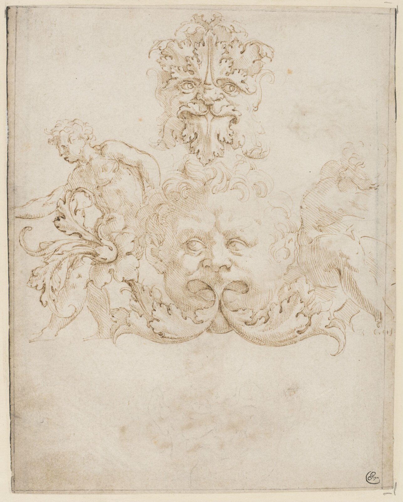 Design for grotesque ornament, mid 16th century