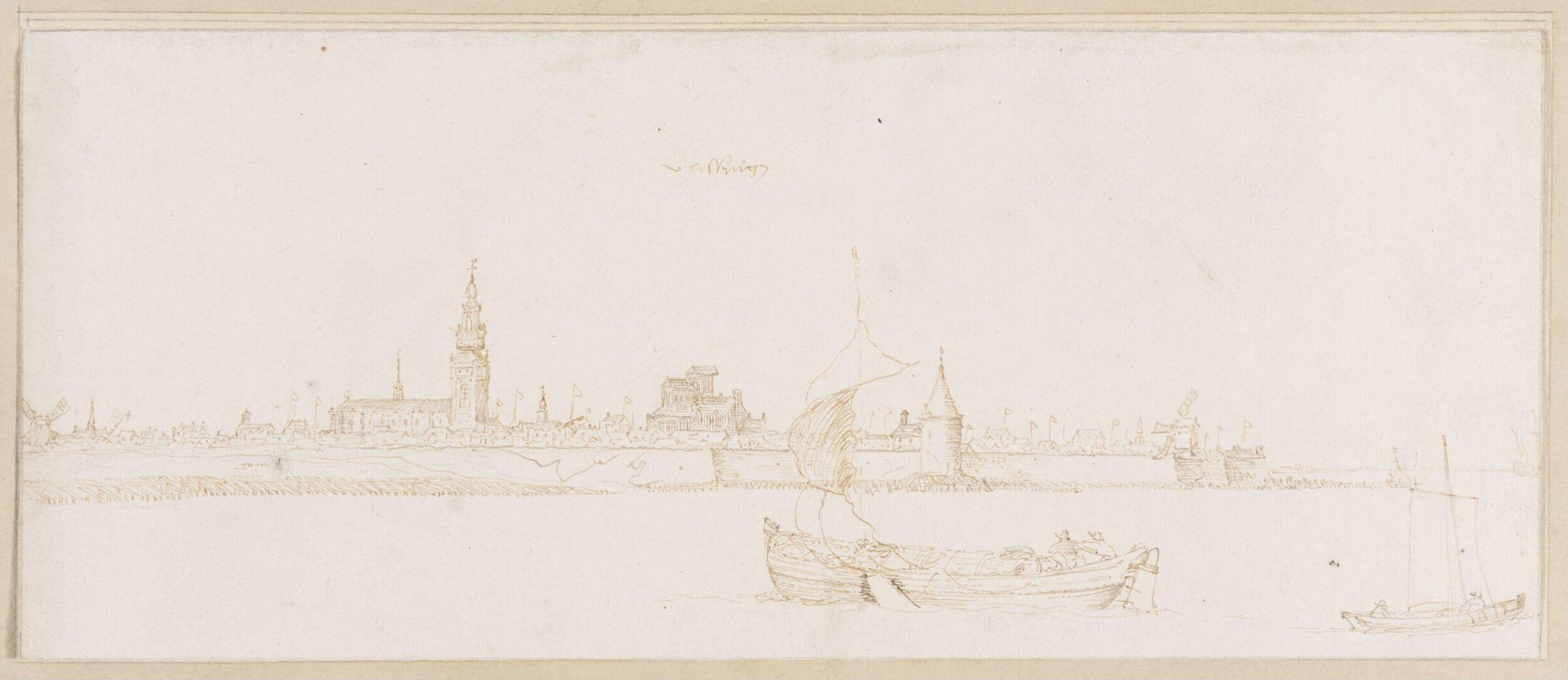 View of Flushing from the northwest, Abraham de Verwer, 16th century to 17th century
