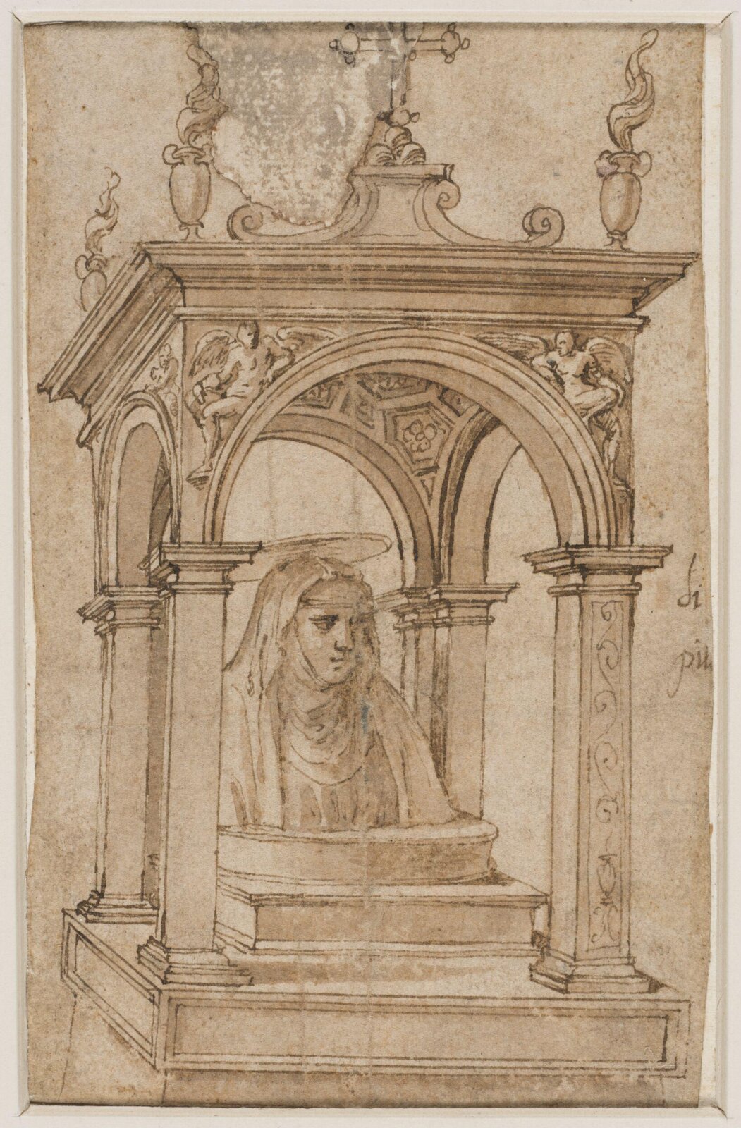 Design for a reliquary, Baldassare Peruzzi, c.1532