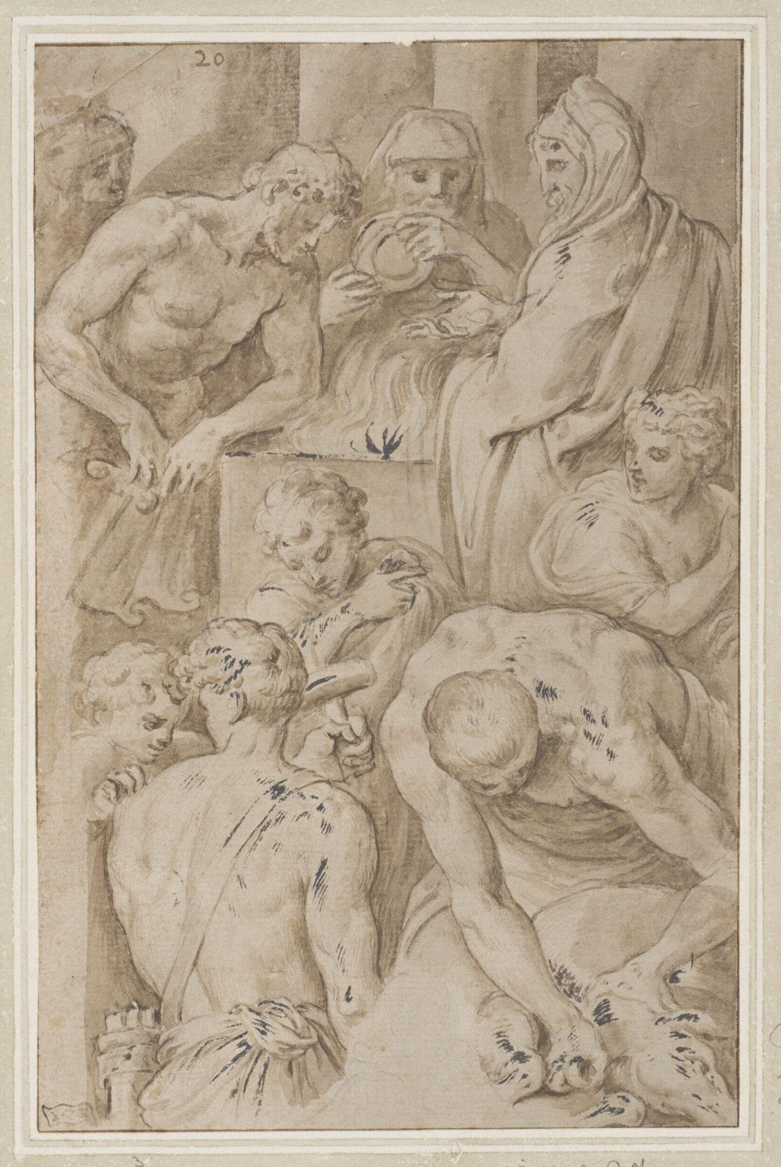 Ulysses and the Greeks sacrificing, Francesco Primaticcio, 16th century