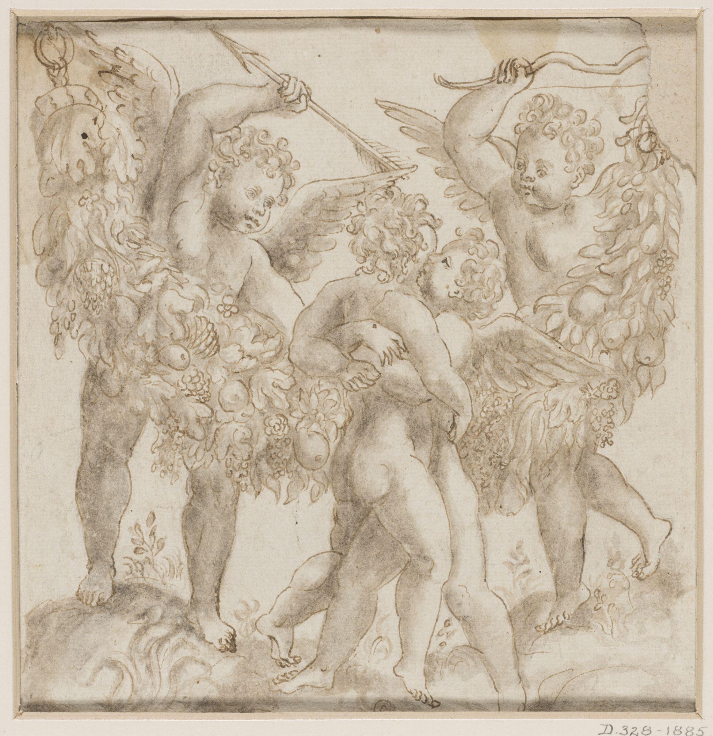 Four fighting putti, copy after Raphael