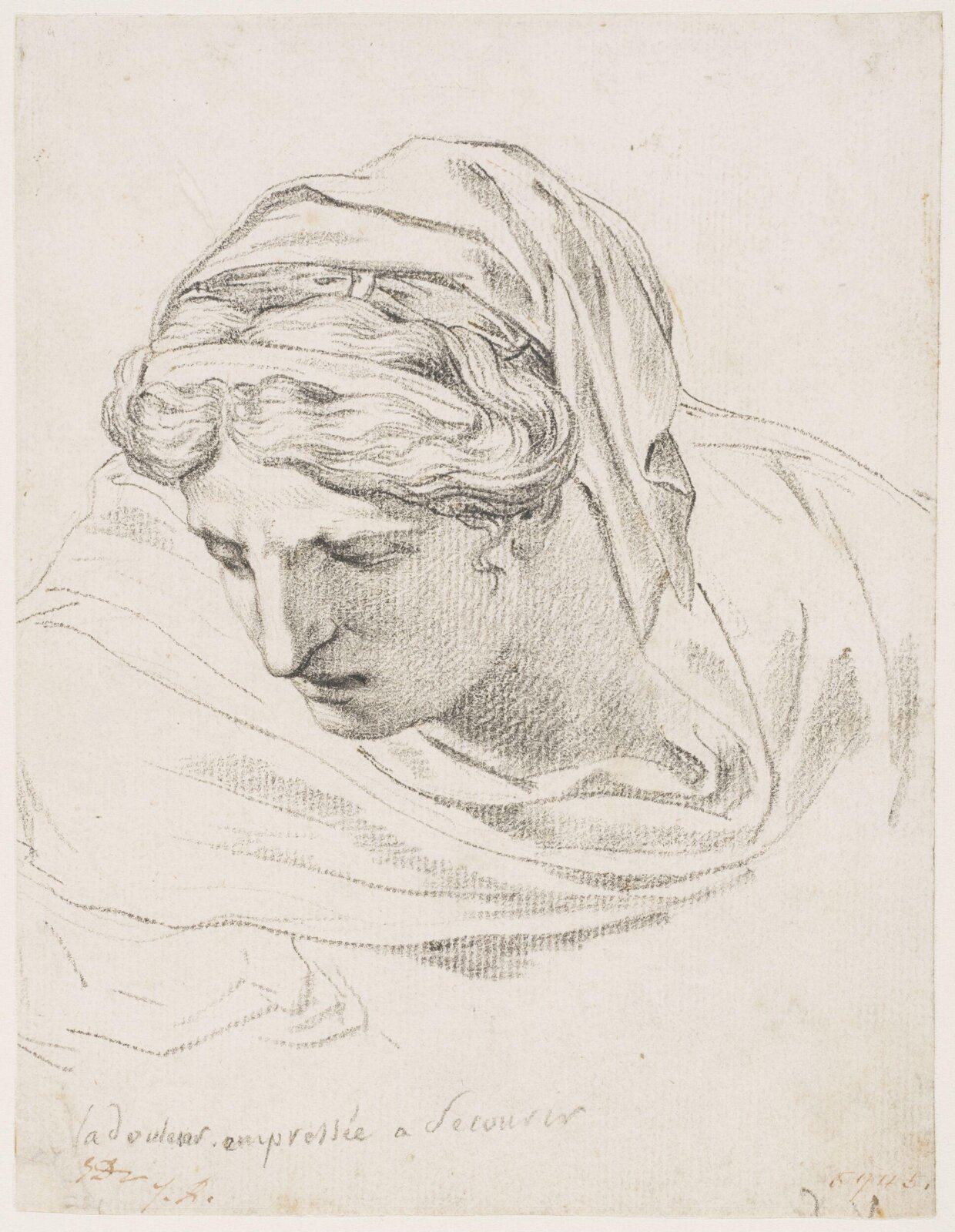 Study of a female head, David, 1775-1780
