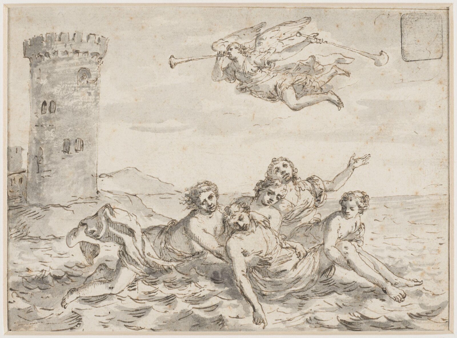 Leander carried by nymphs, early 18th century