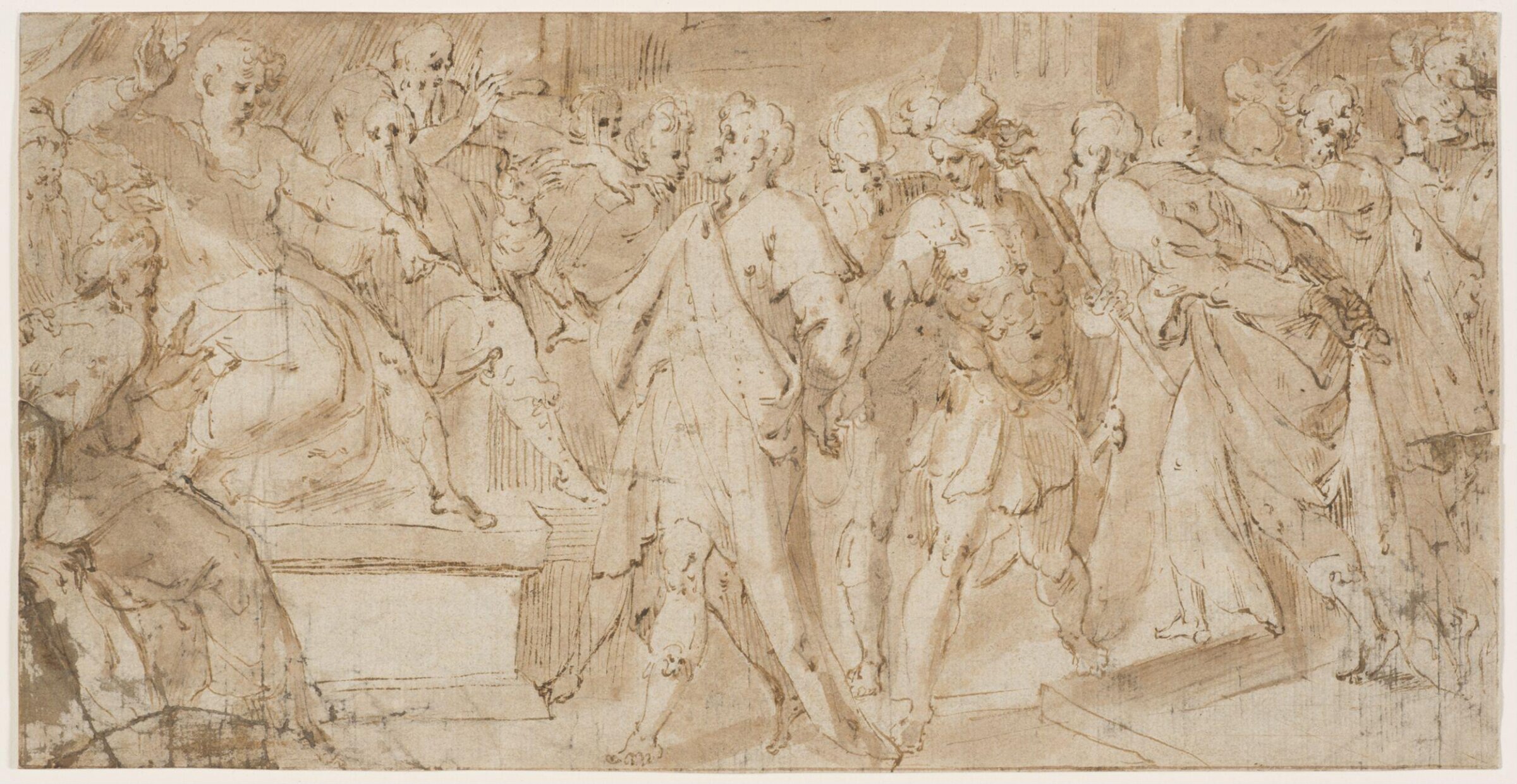 Saints Paul and Silas Brought Before the Magistrates(?), Hans Speeckaert, mid 16th century