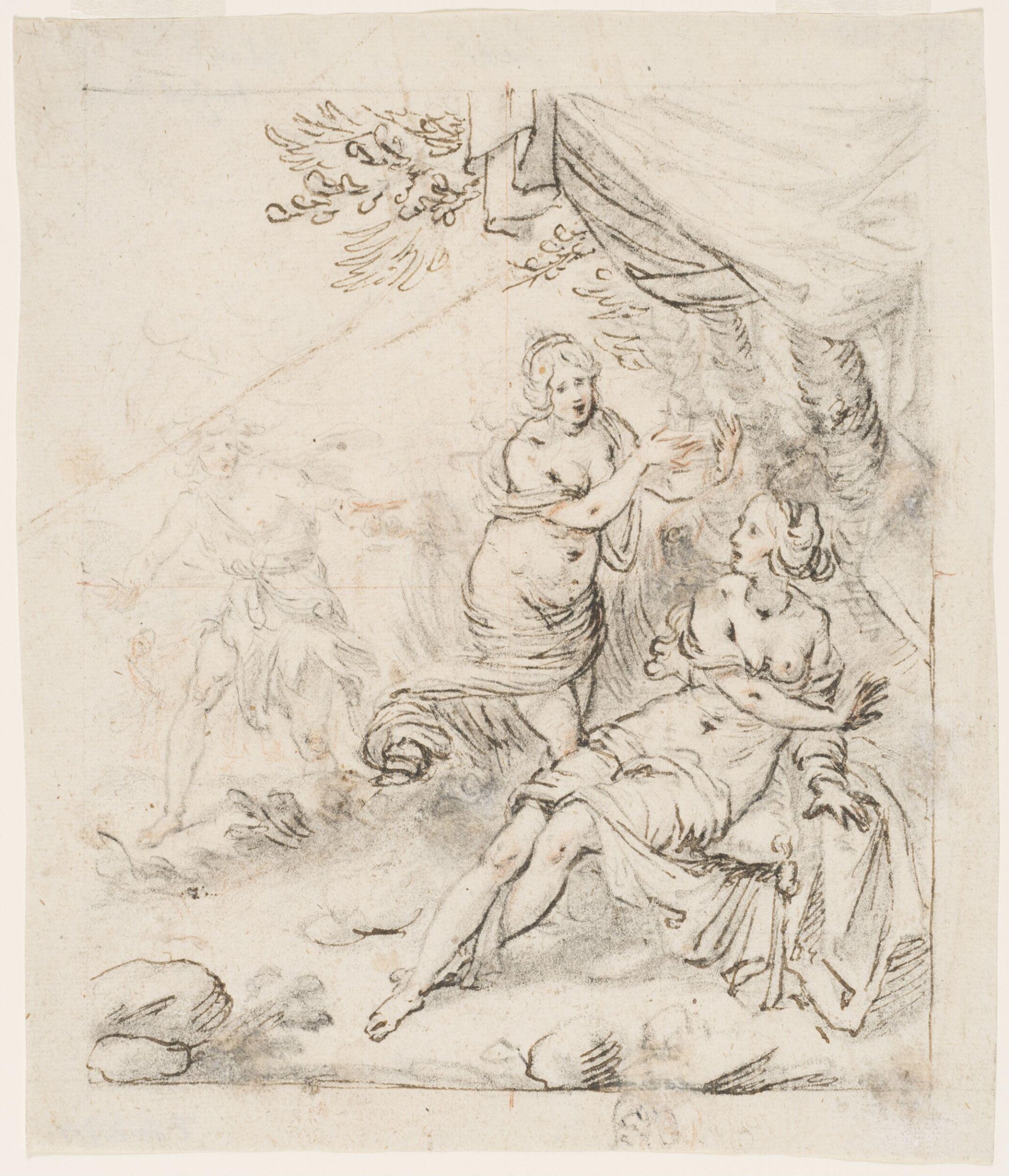 Diana and a nymph surprised by Actaeon, Giovanni Biliverti, ca. 1600-1644