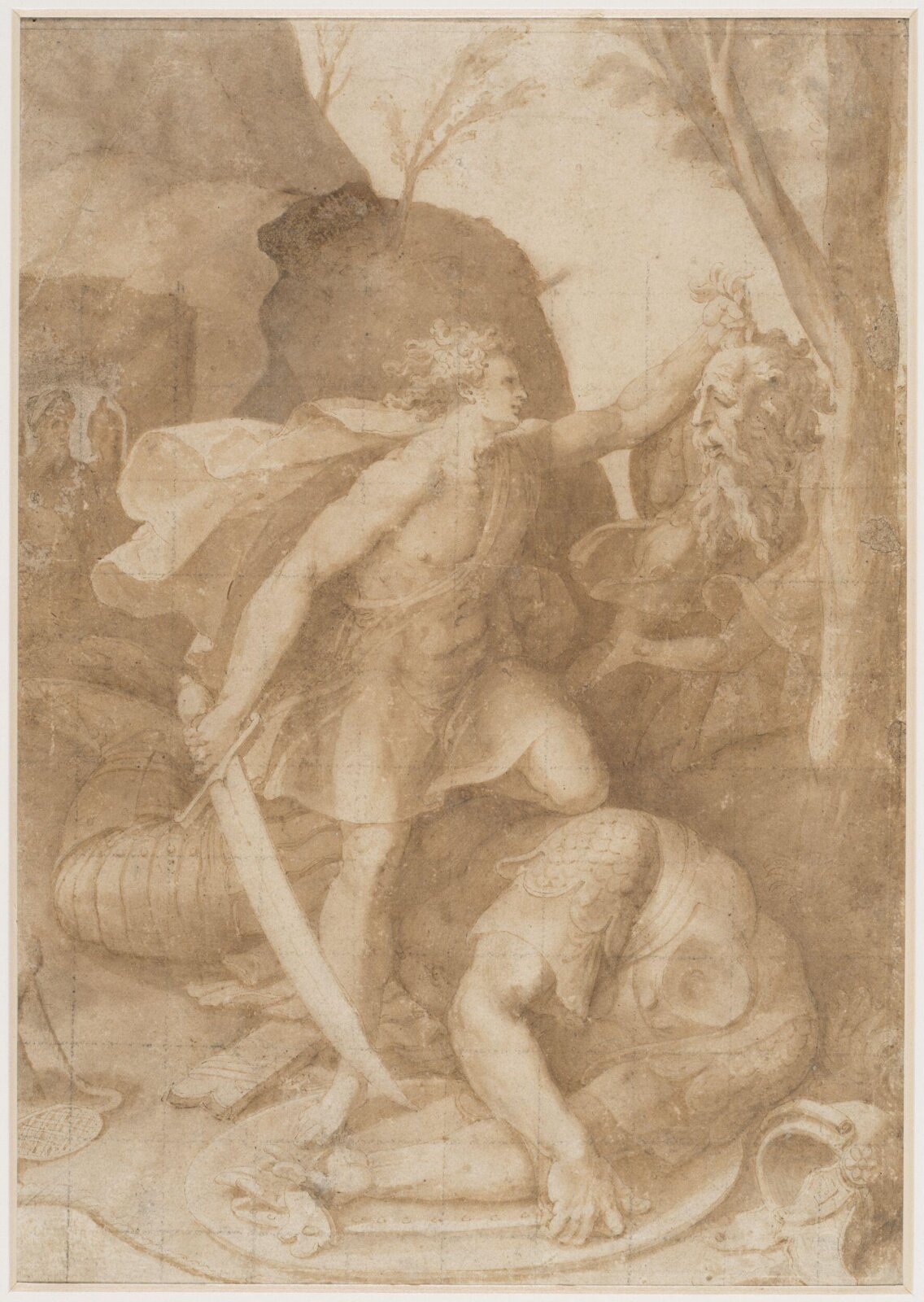 David beheading Goliath, Lorenzo Costa the Younger, mid 16th century