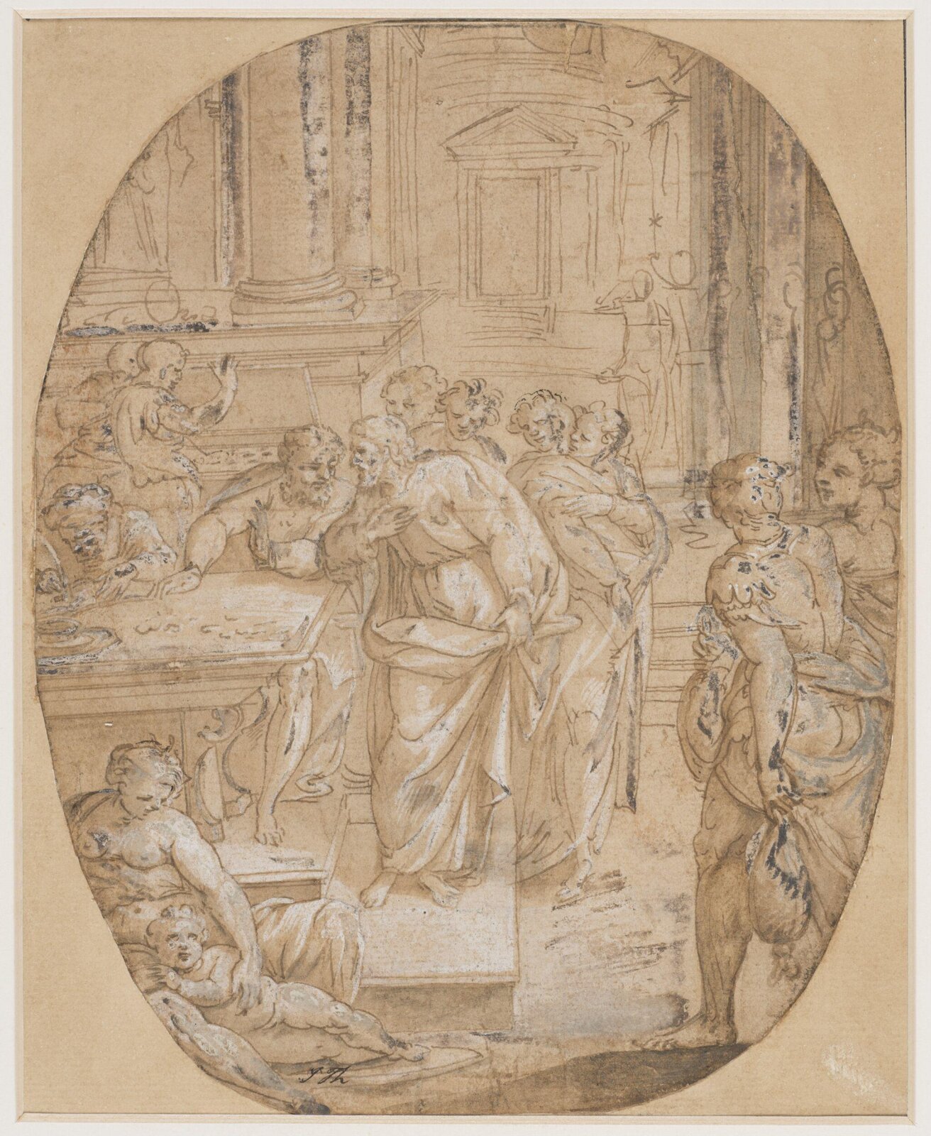 Christ at a table covered with coins, late 16th century