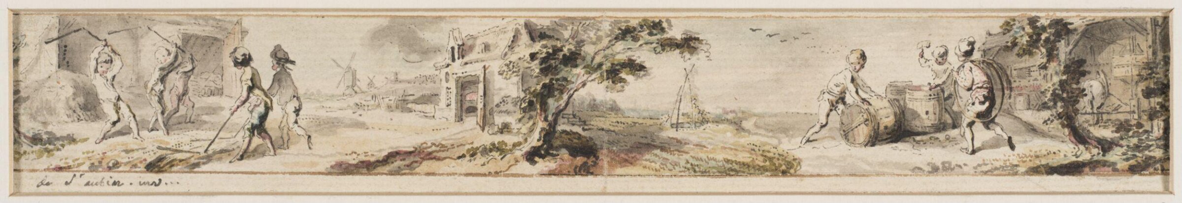 Watercolour drawing, Gabriel Jacques de Saint-Aubin, 1750-1775