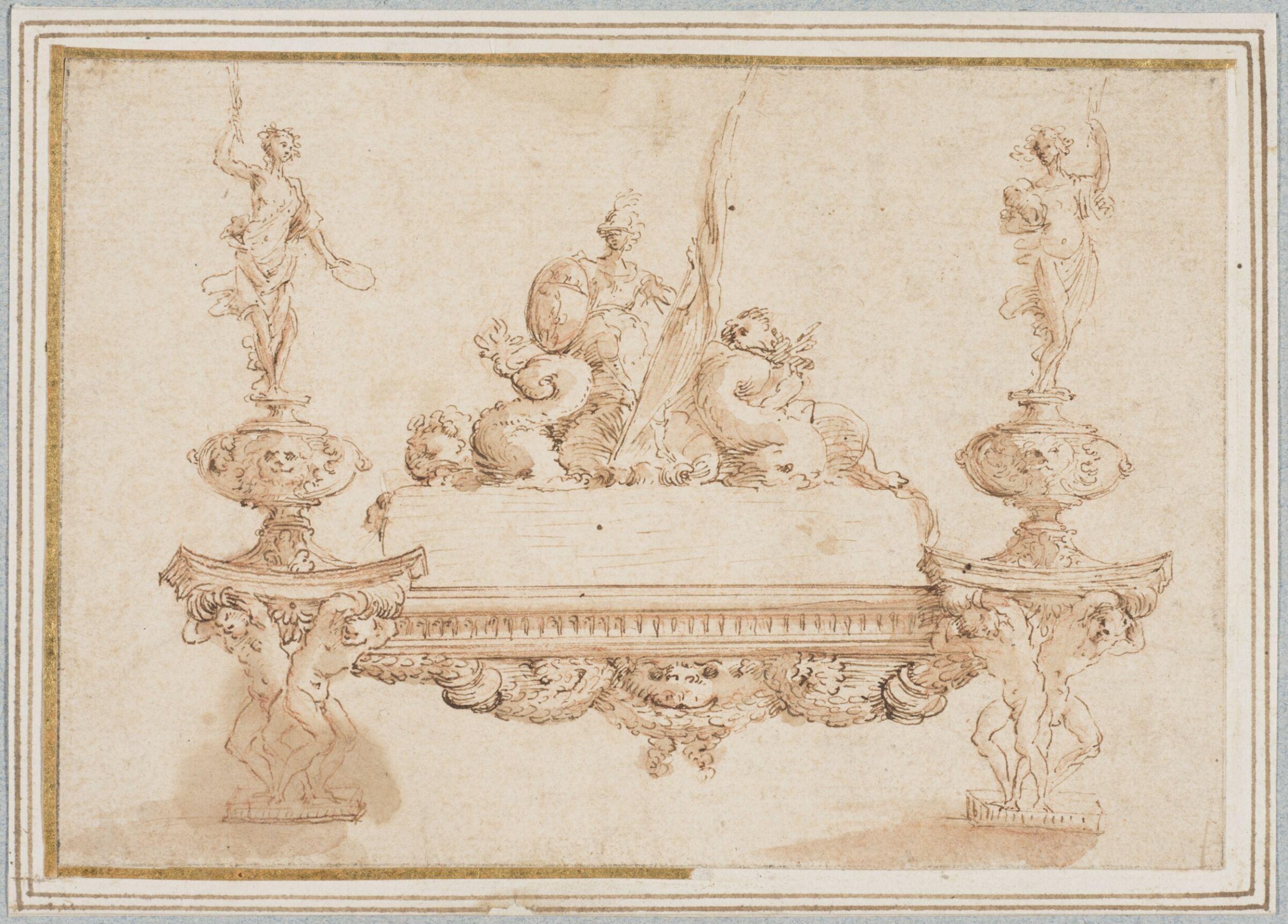Ornamental design, Agostino Mitelli, early 17th century