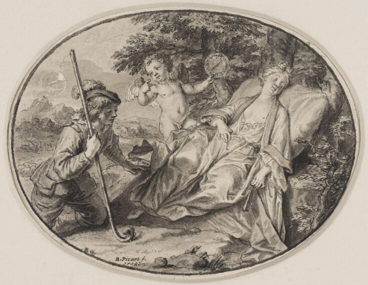 Cupid bringing a youth to a sleepy lady top image