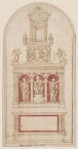 Design for an altar with three niches containing sculpture thumbnail 2