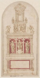 Design for an altar with three niches containing sculpture thumbnail 2