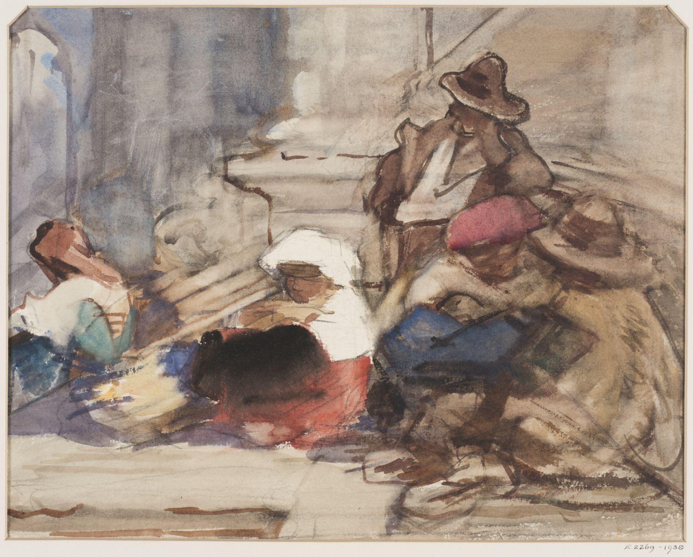 Watercolour drawing, Guido Bach, c.1880