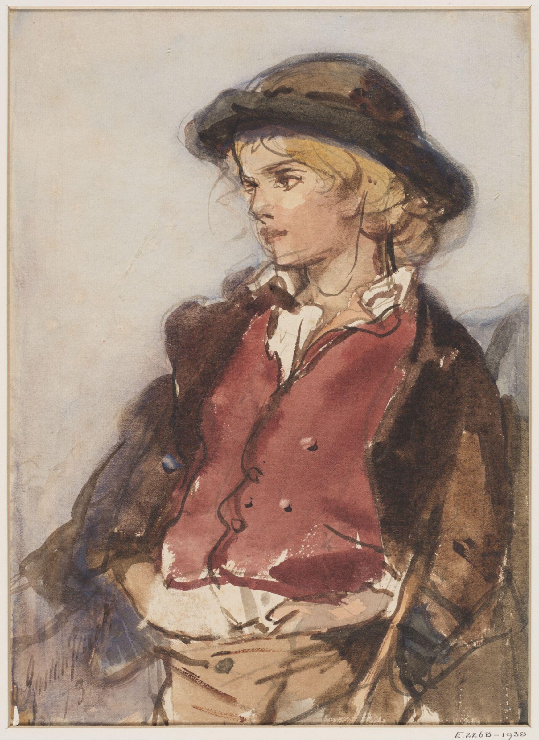 Watercolour drawing, Guido Bach, 1873