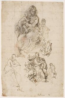 Sketches of the Virgin and Child and studies for the altarpiece in S. Sigismondo,  Cremona thumbnail 1