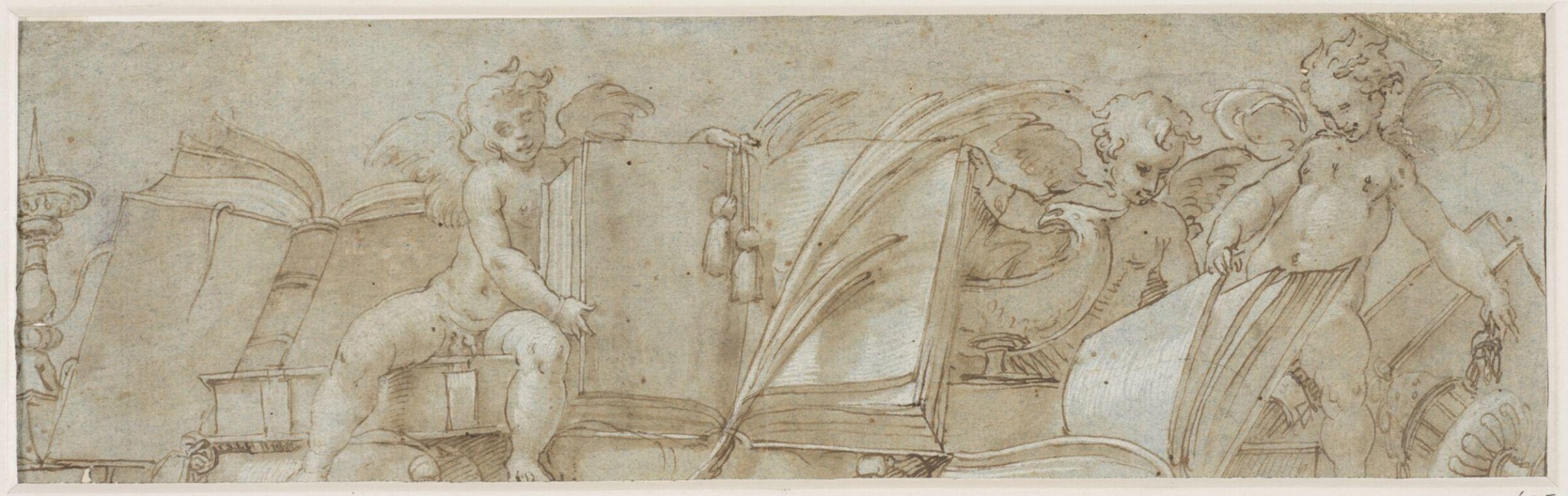 Two designs for friezes, Girolamo Bedoli, 16th century