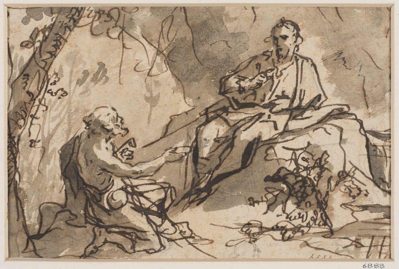 Unknown, Christ tempted to turn a stone into bread