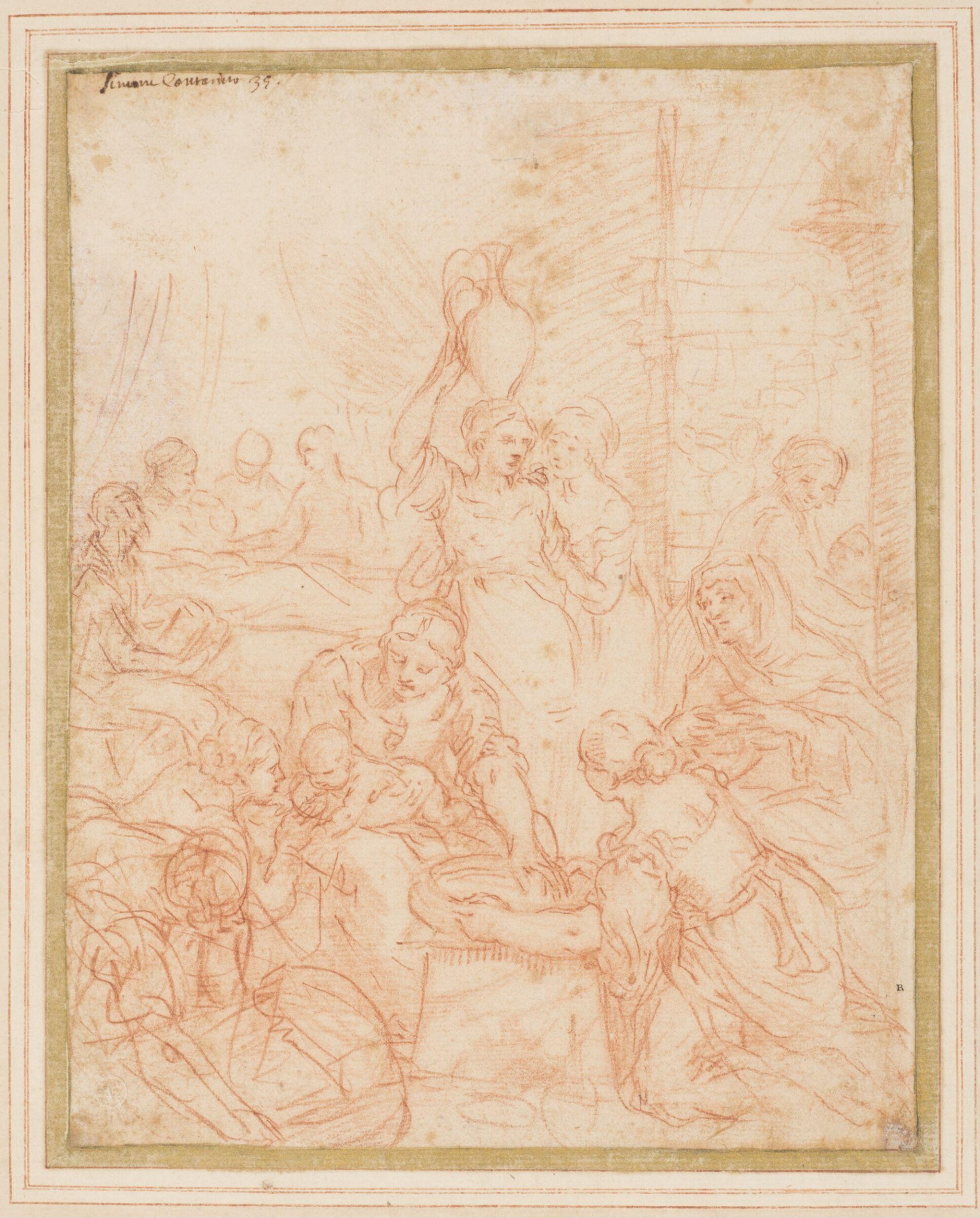 The Birth of the Virgin, Cantarini, ca. 1630-48