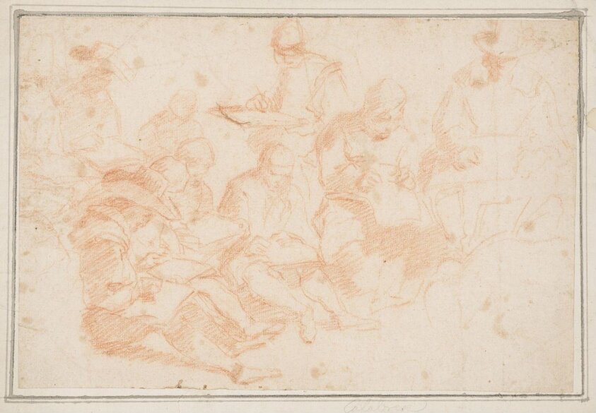 A group of artists drawing