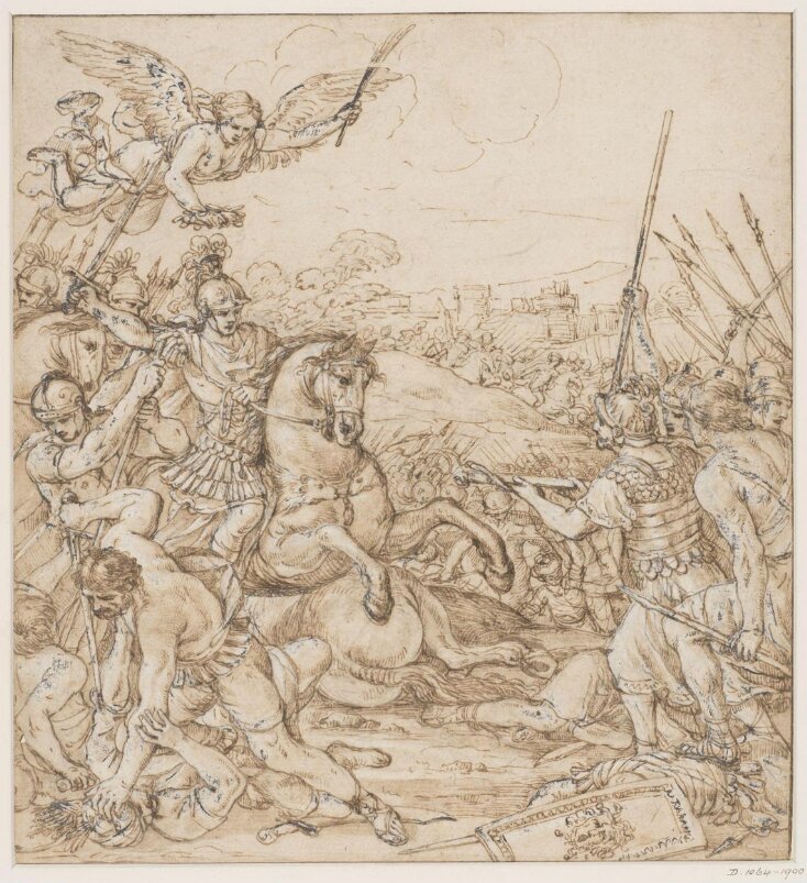 Battle scene with a Roman general escorted by a winged victory top image