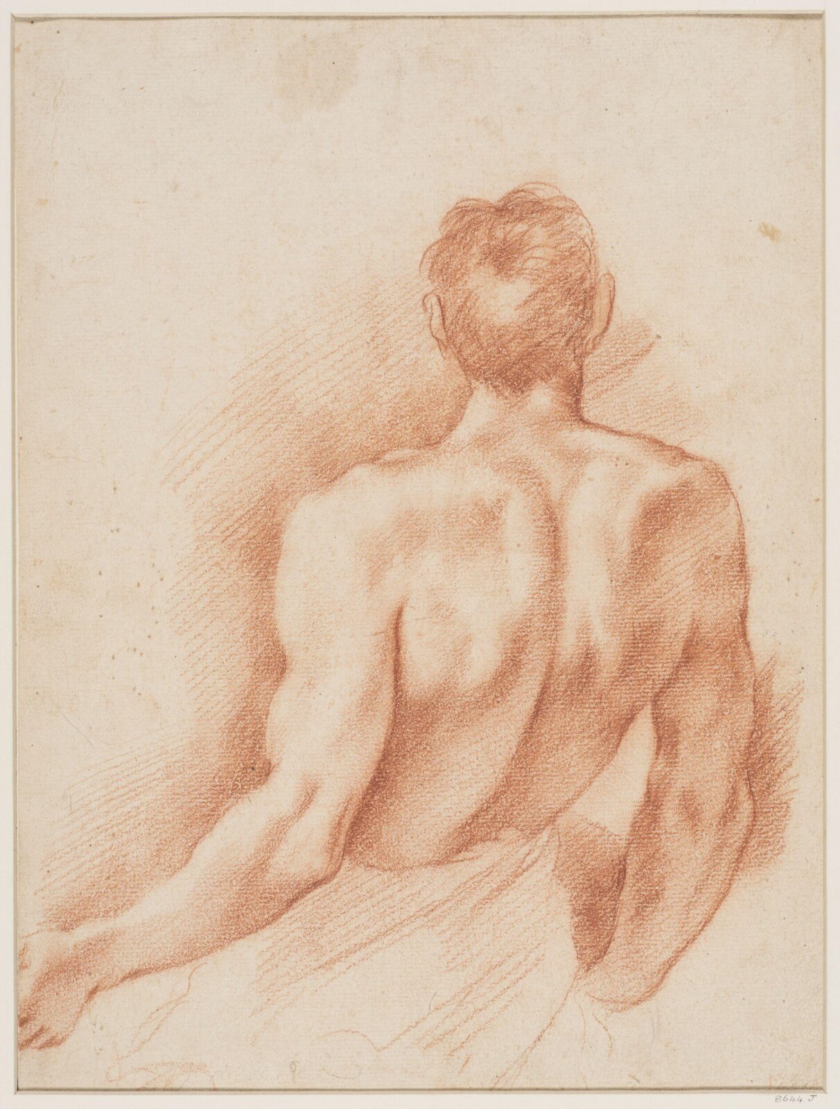 Nudy study for a fresco, Carracci, late 16th century