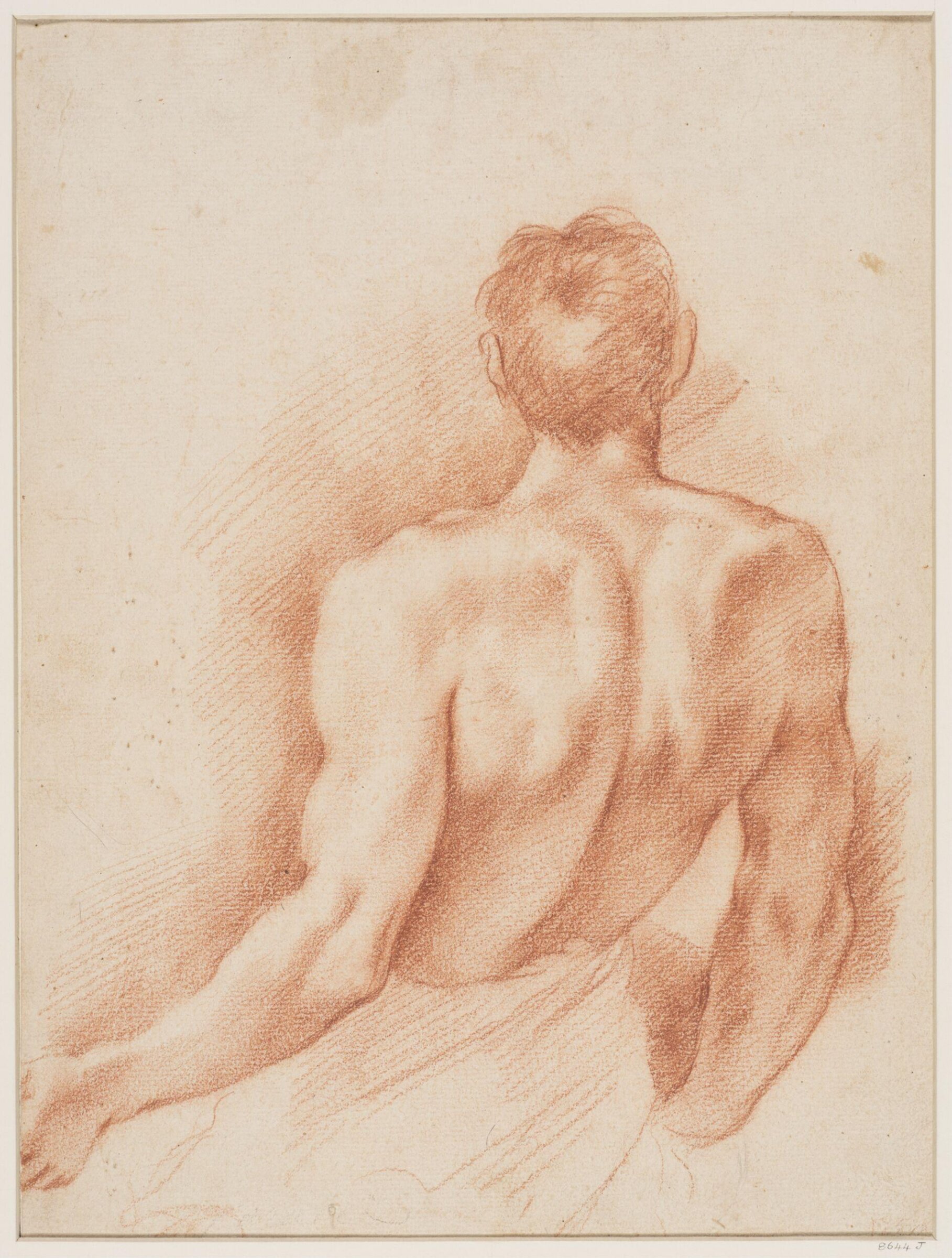 Nudy study for a fresco, Carracci, late 16th century
