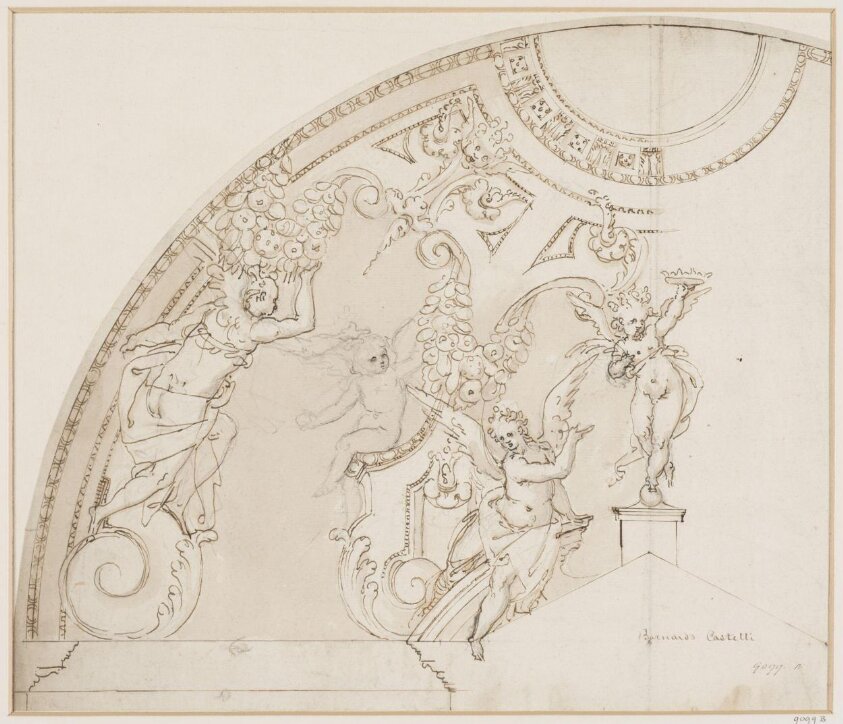 Design for the decoration of a semi-dome (early 17th century) by British School