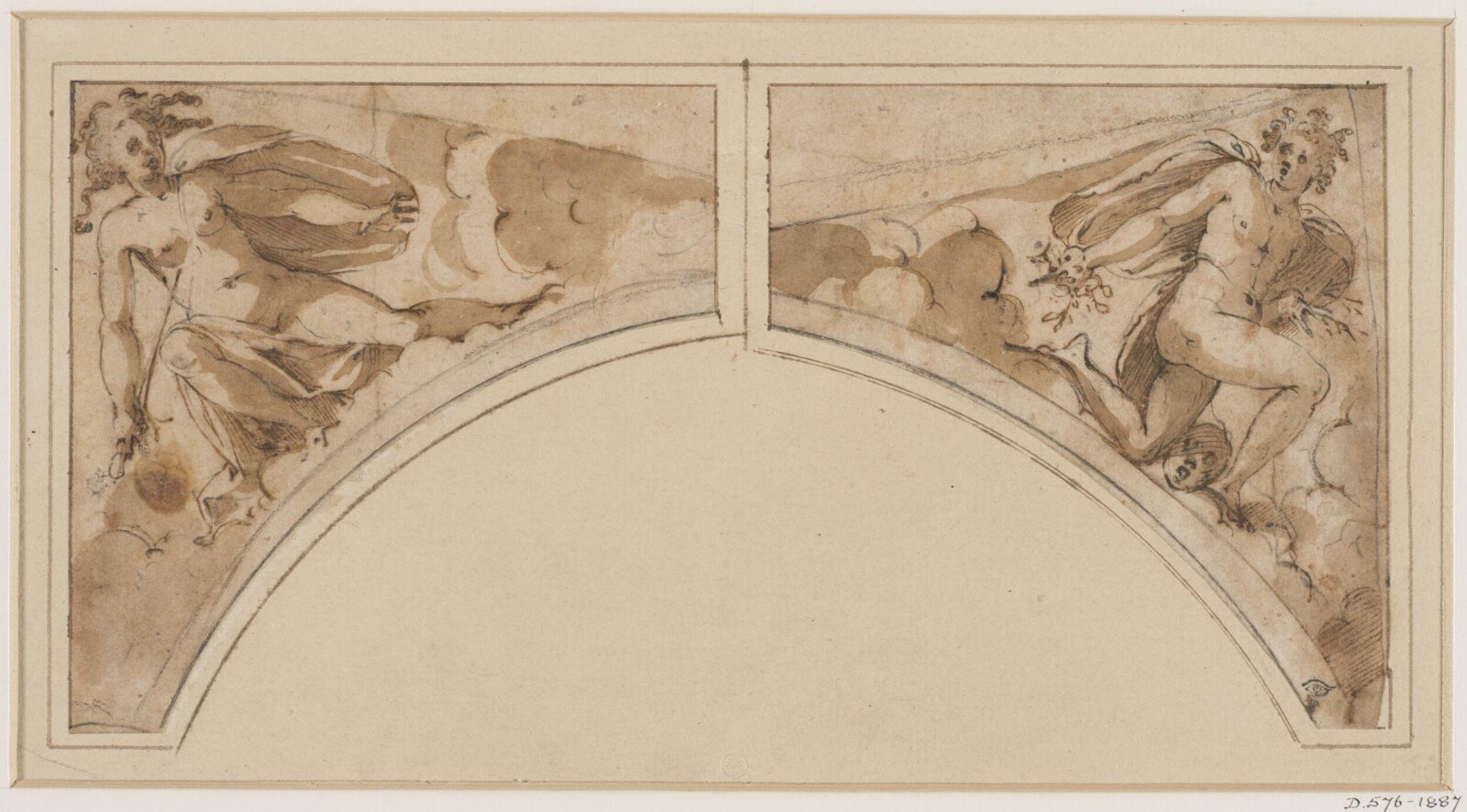 Two nude kneeling figures, Giovanni Battista Trotti, 1555-1619