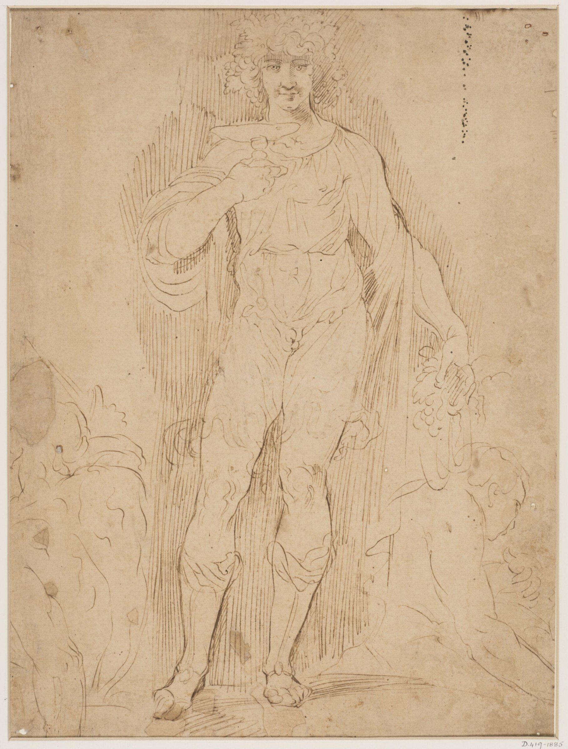 Bacchus standing and holding a cup, Girolamo da Carpi, ca. 1520-1556