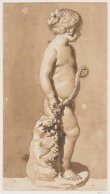 Statuette of a naked young girl holding a pice of drapery and a garland thumbnail 2
