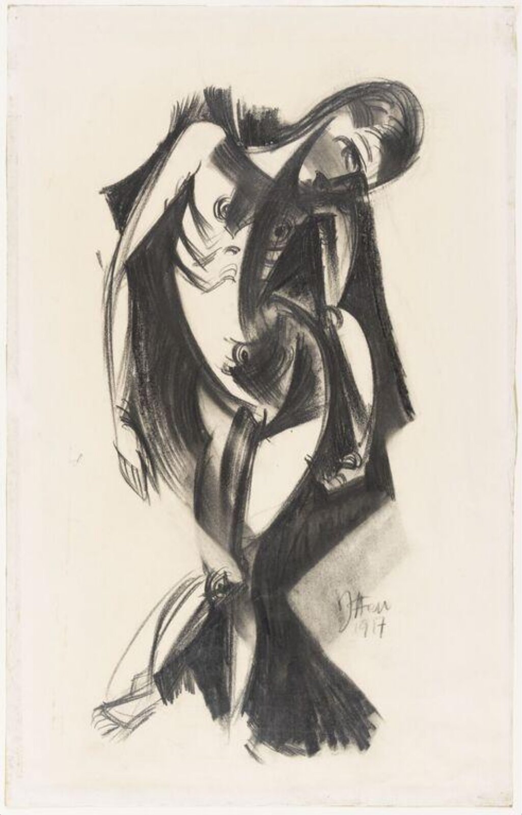 Drawing, Johannes Itten, 1917
