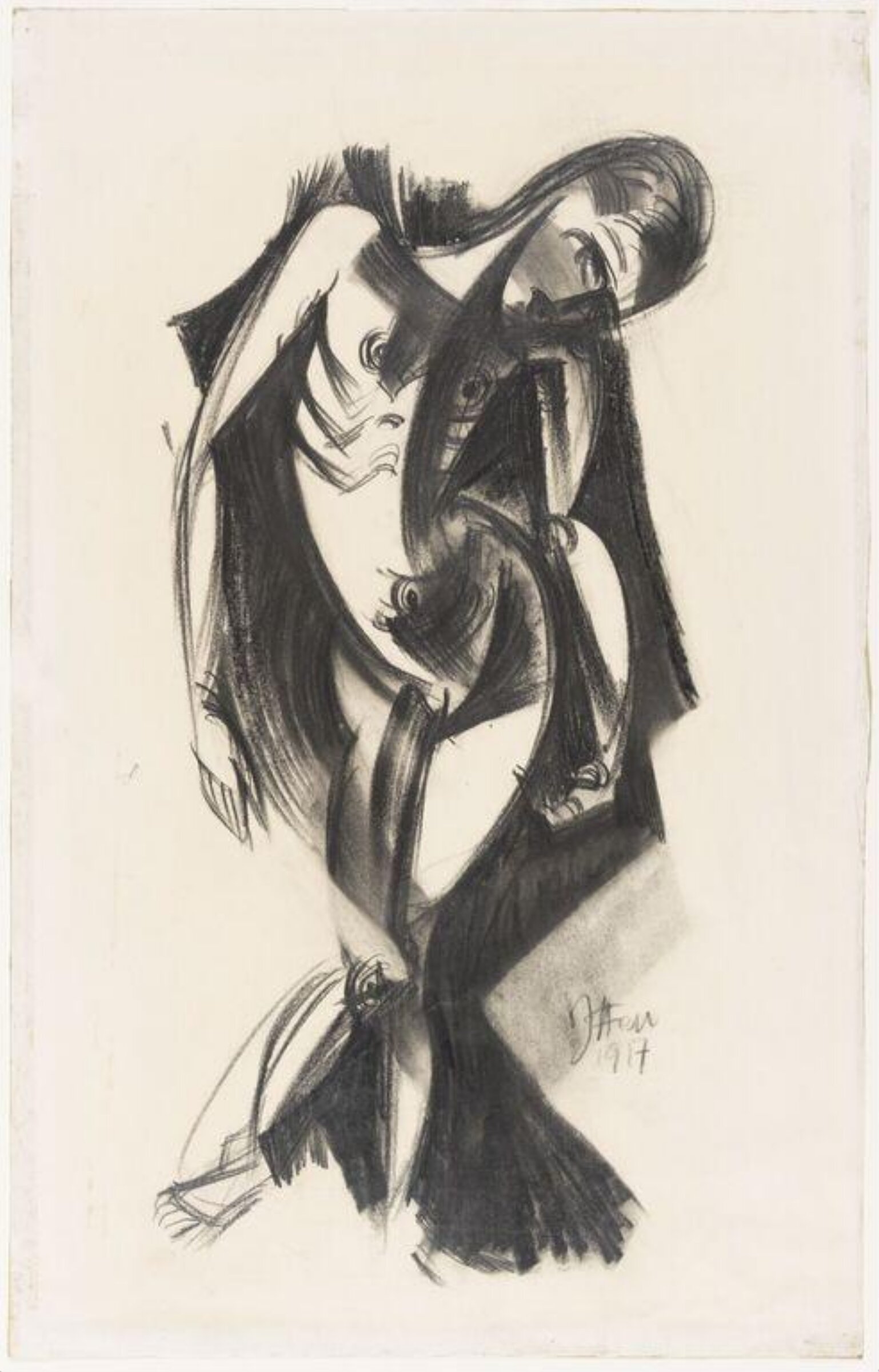 Drawing, Johannes Itten, 1917