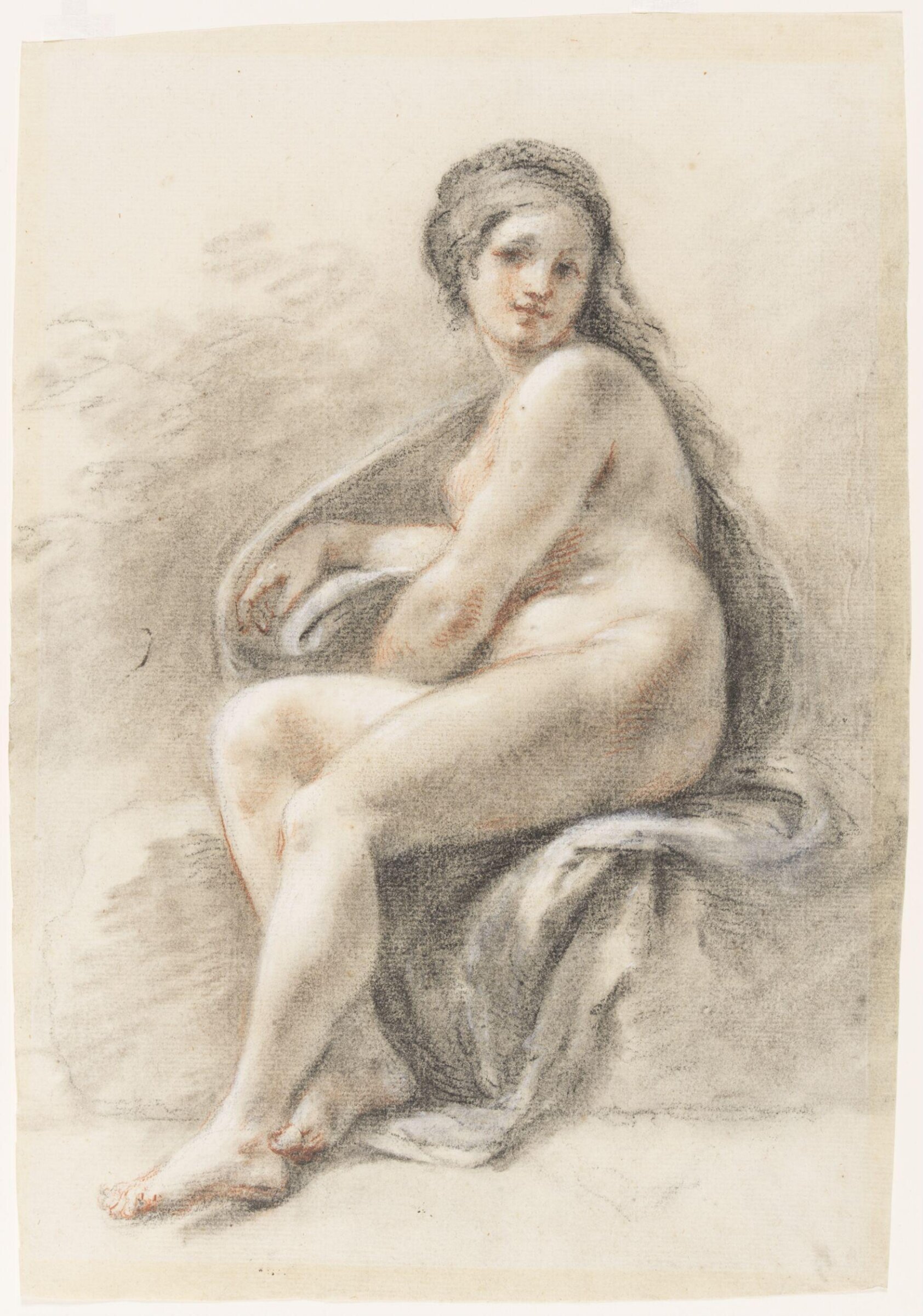 Seated female nude, Richard Norris, 1702-88