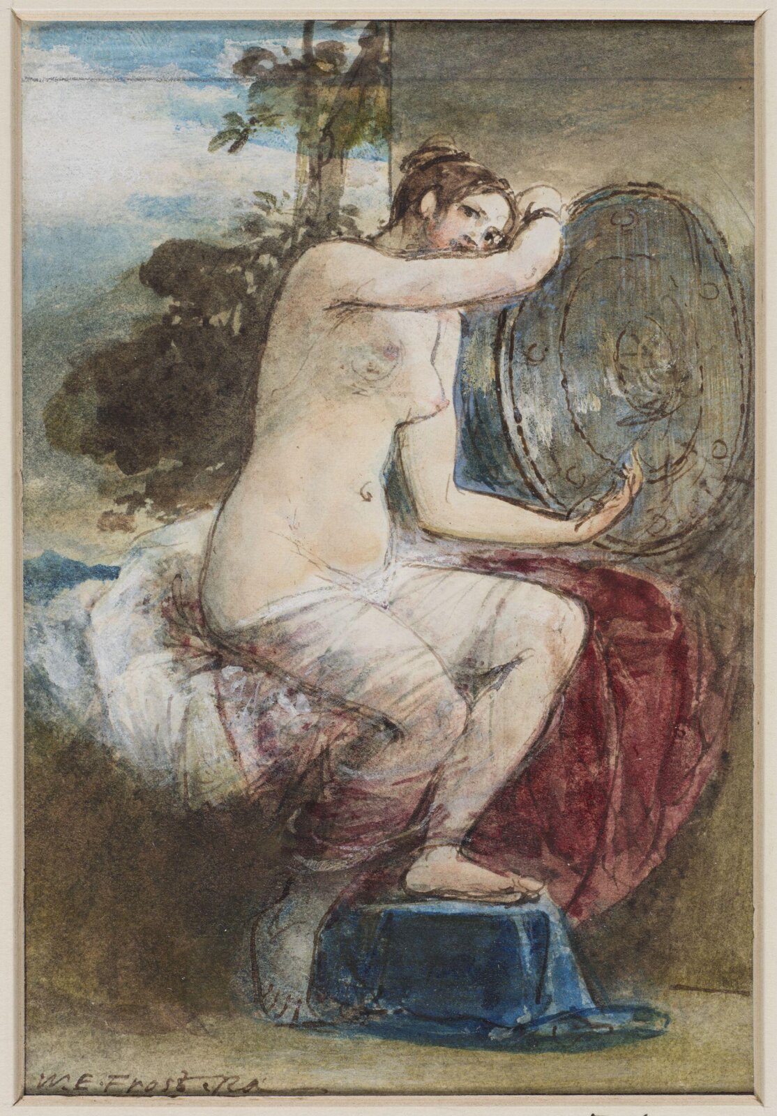 Watercolour drawing, William Edward Frost, mid 19th century