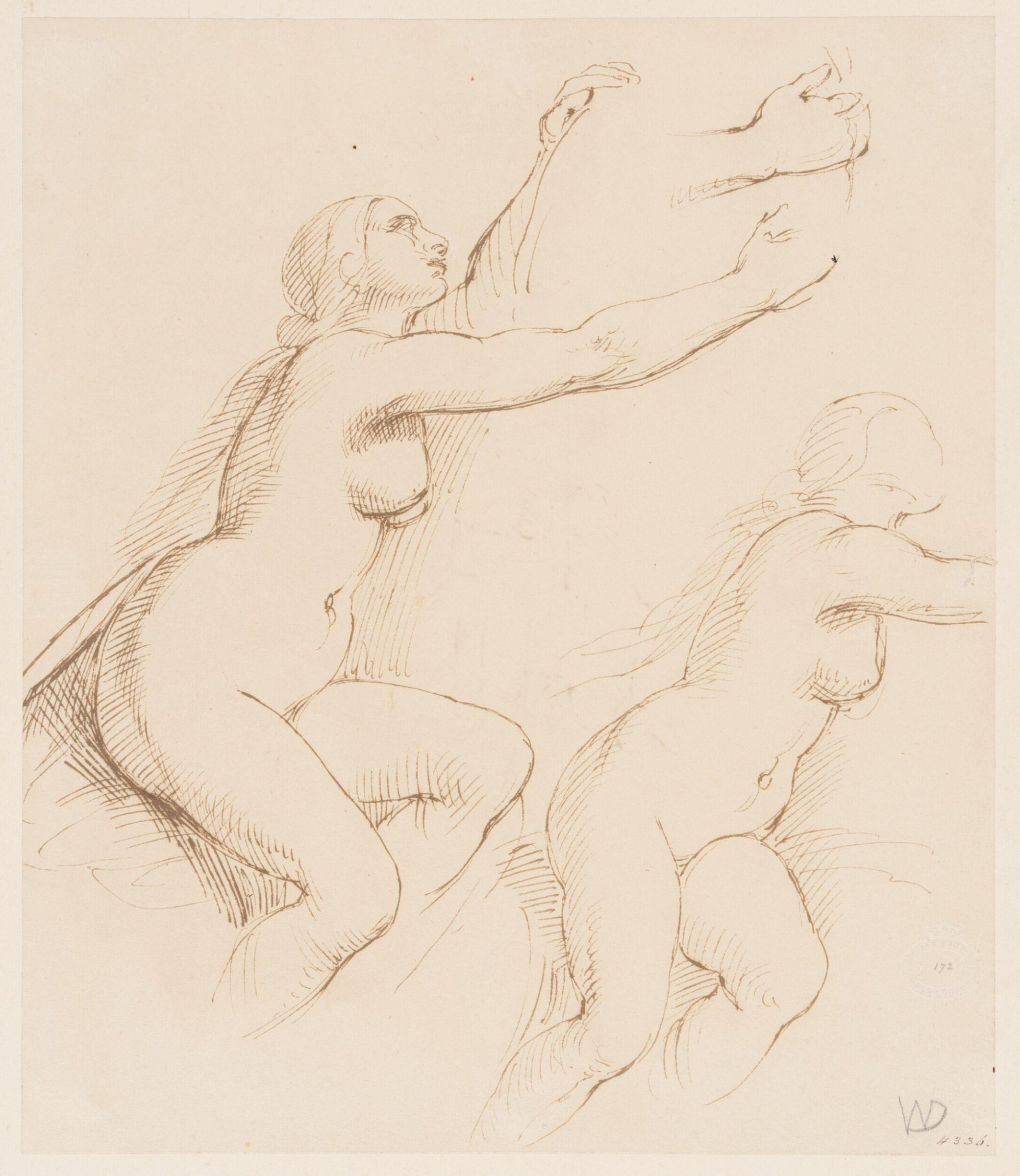 Studies from life for 'The Temptation of Sir Perceval', William Dyce, ca. mid 19th century