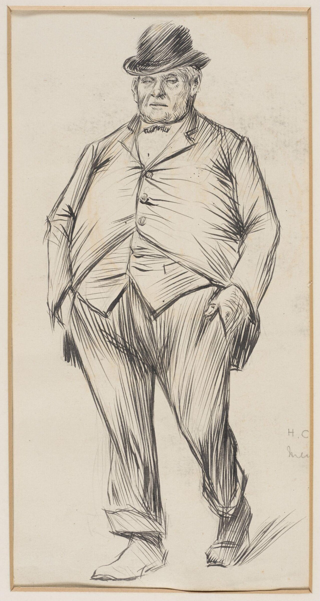 Man wearing a bowler hat, Herbert Cole, ca. 1890-1929