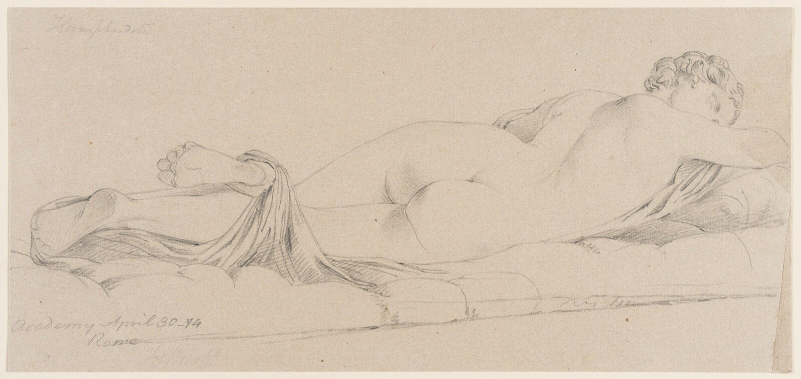 Reclining Hermaphrodite, Joseph Wright, late 18th century