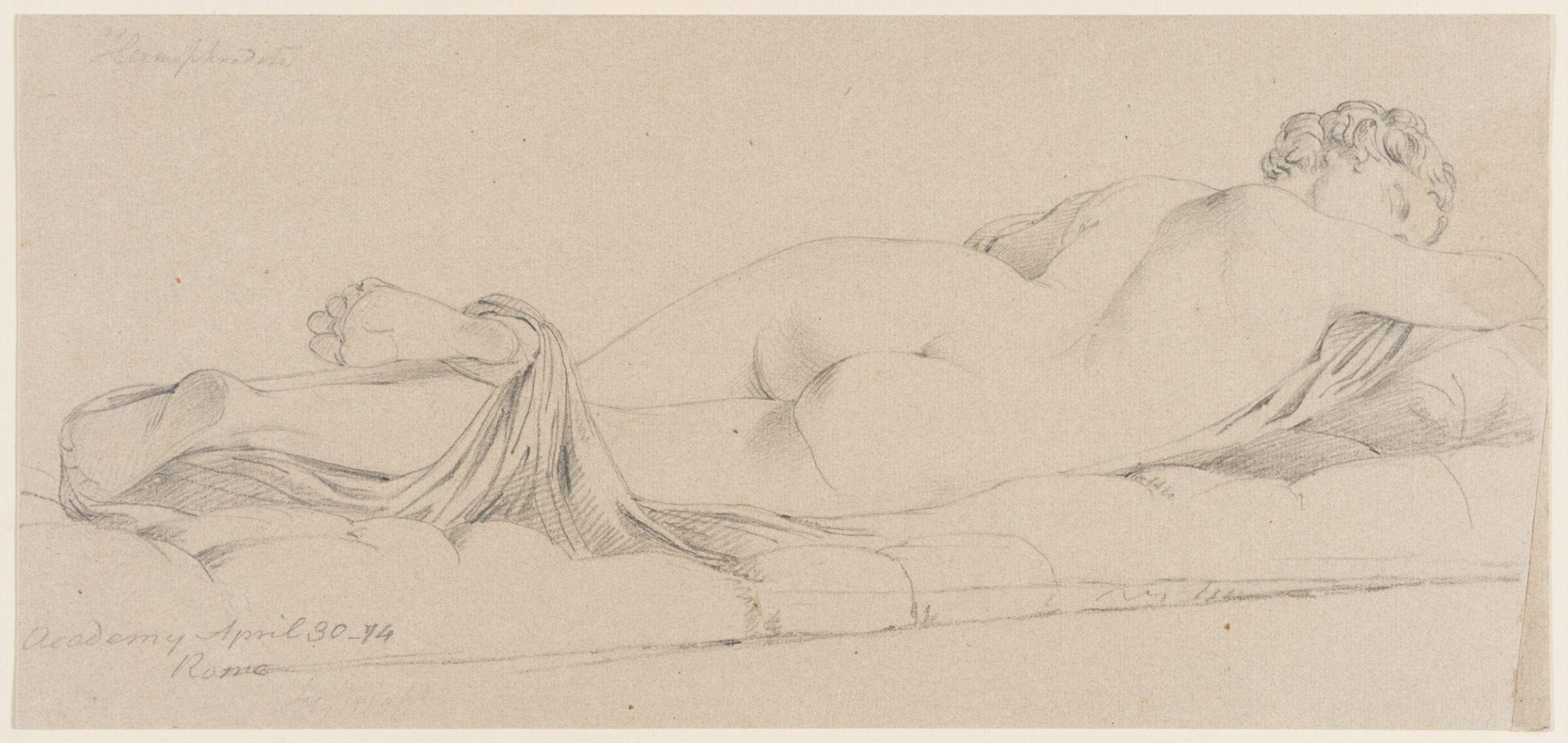Reclining Hermaphrodite, Joseph Wright, late 18th century