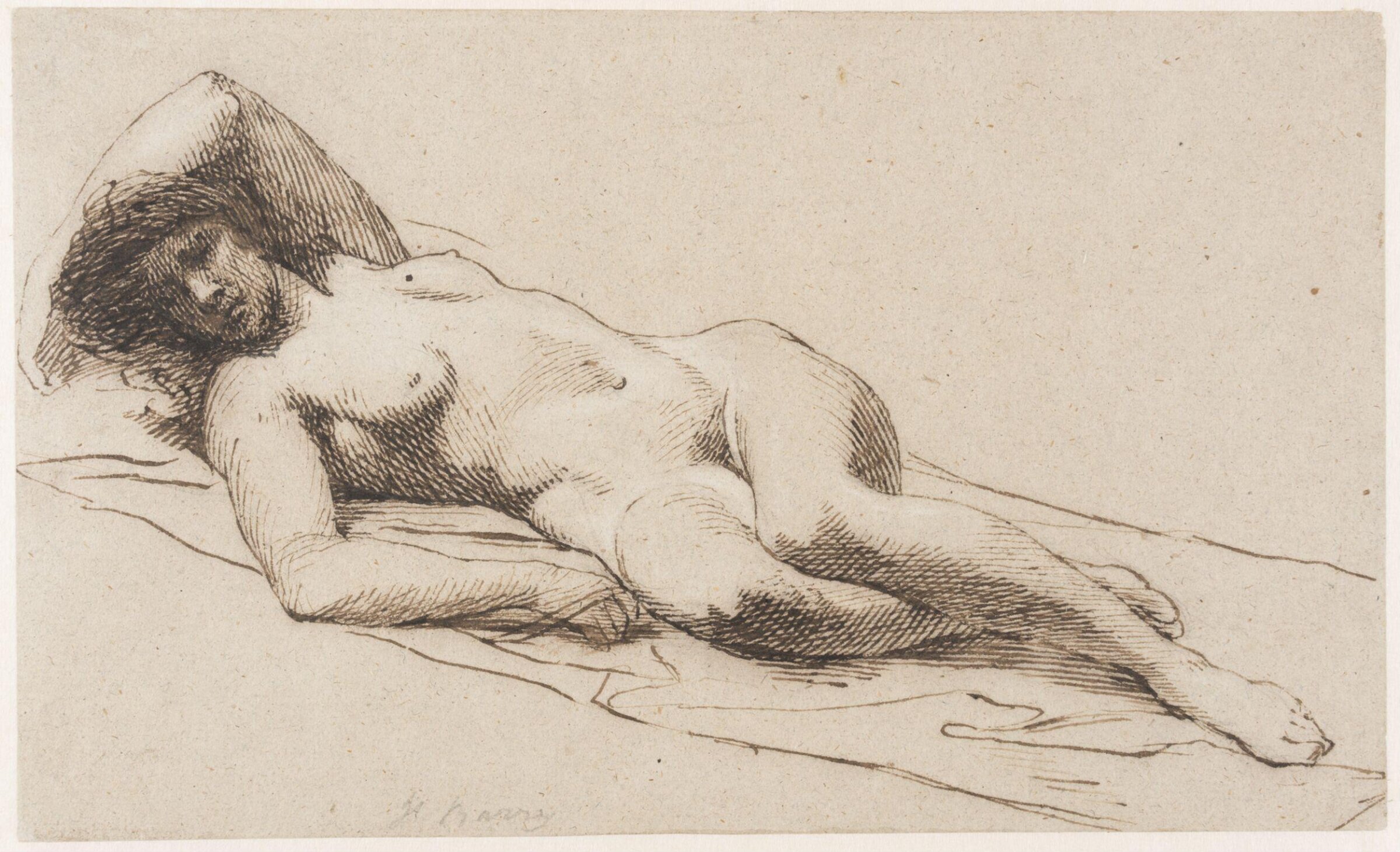 Study of a nude, female figure, lying down., James Barry, 1741-1806