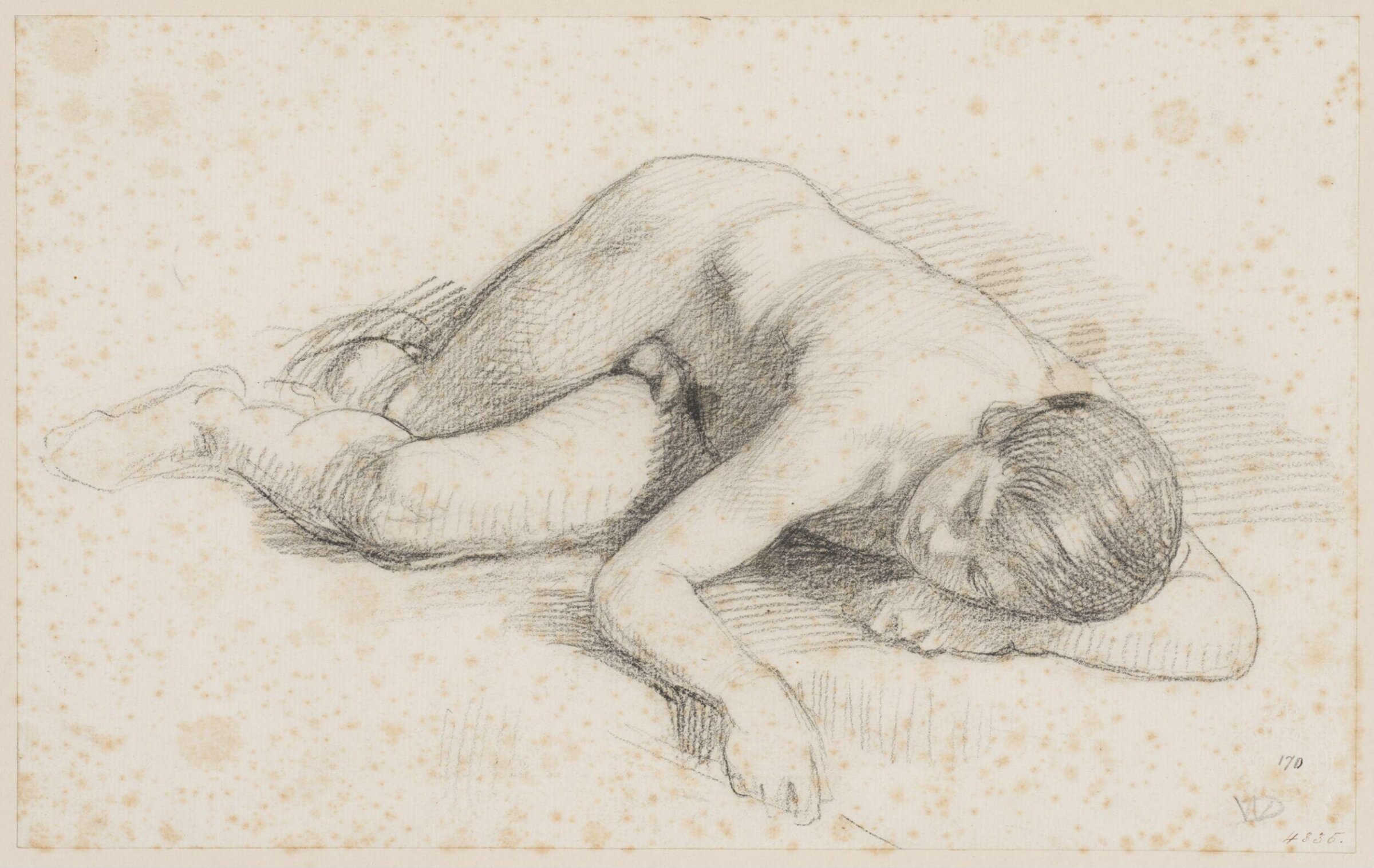 Study of a reclining nude youth, William Dyce, ca. mid 19th century