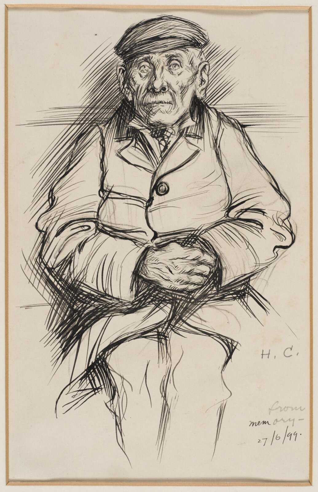 Old man wearing an overcoat and cap, Herbert Cole, 1899