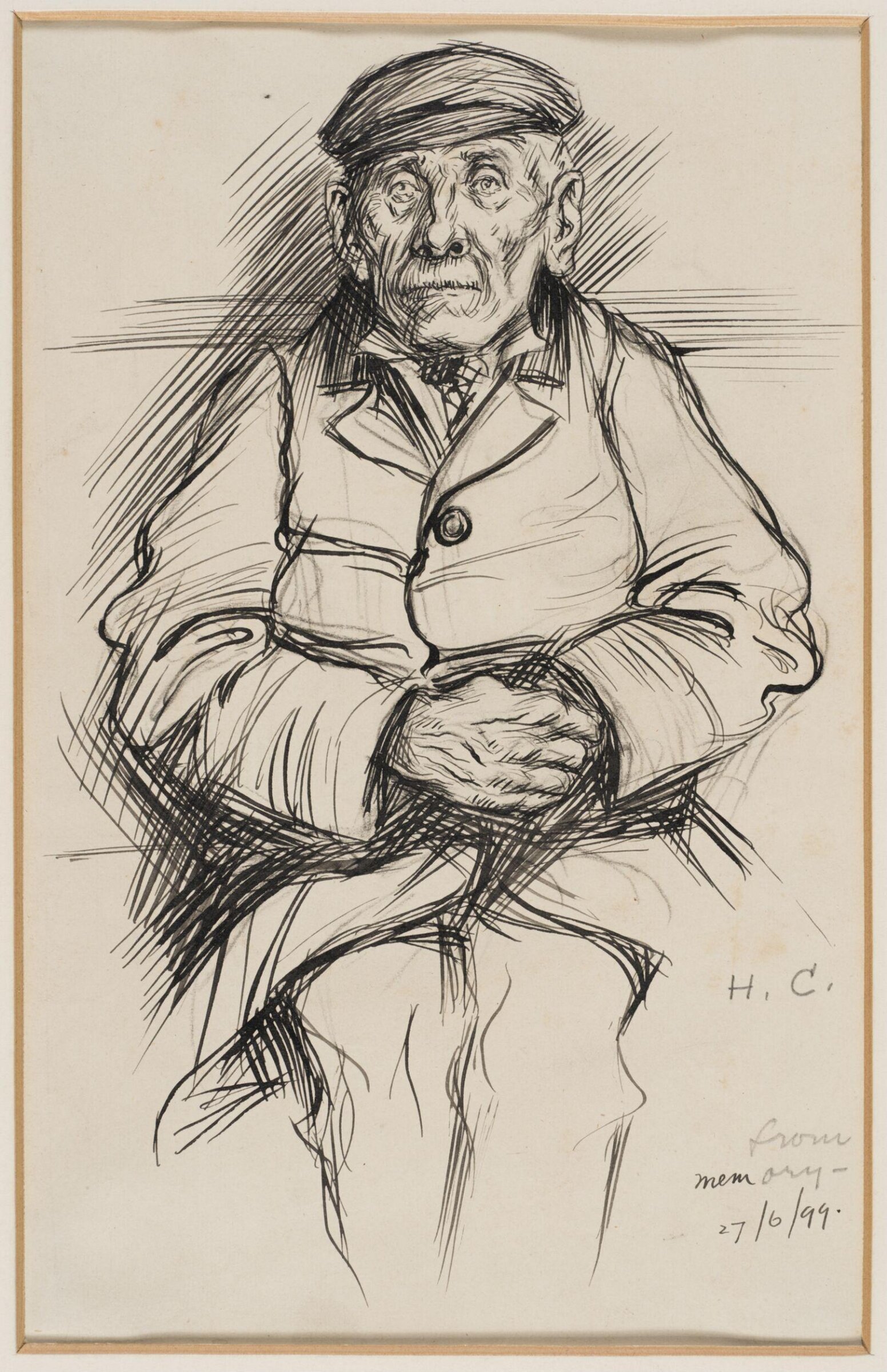 Old man wearing an overcoat and cap, Herbert Cole, 1899
