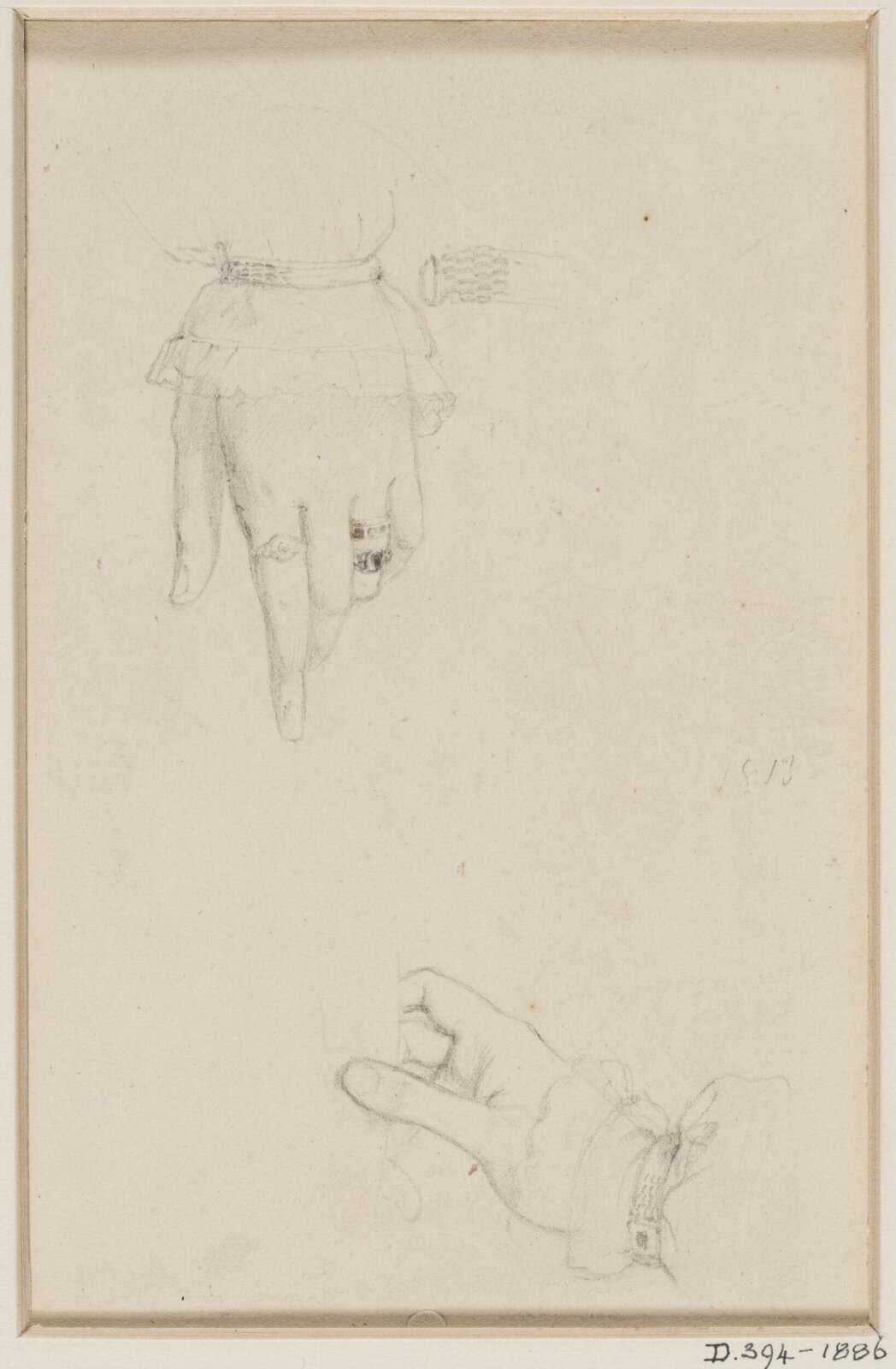 Study of hands, Richard Cook, ca. early 19th century