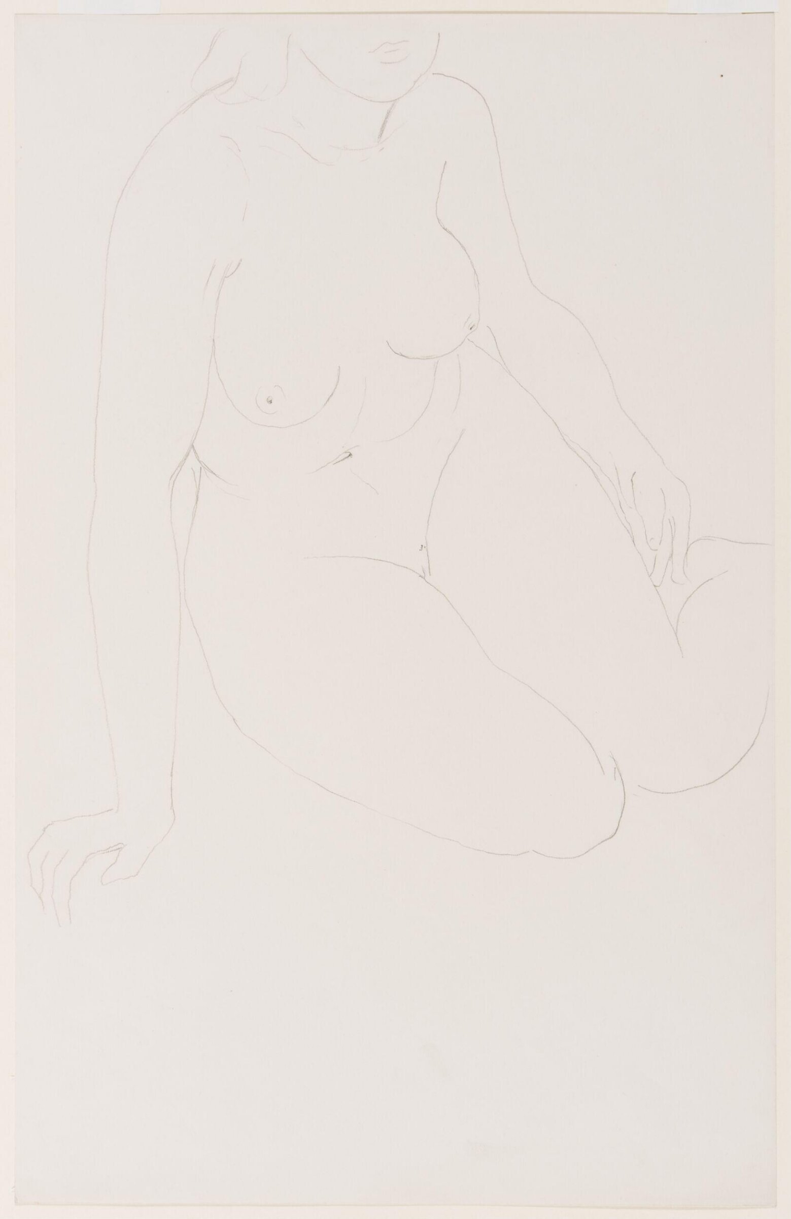Untitled sketch of a seated female nude, Edward McKnight Kauffer, 1935