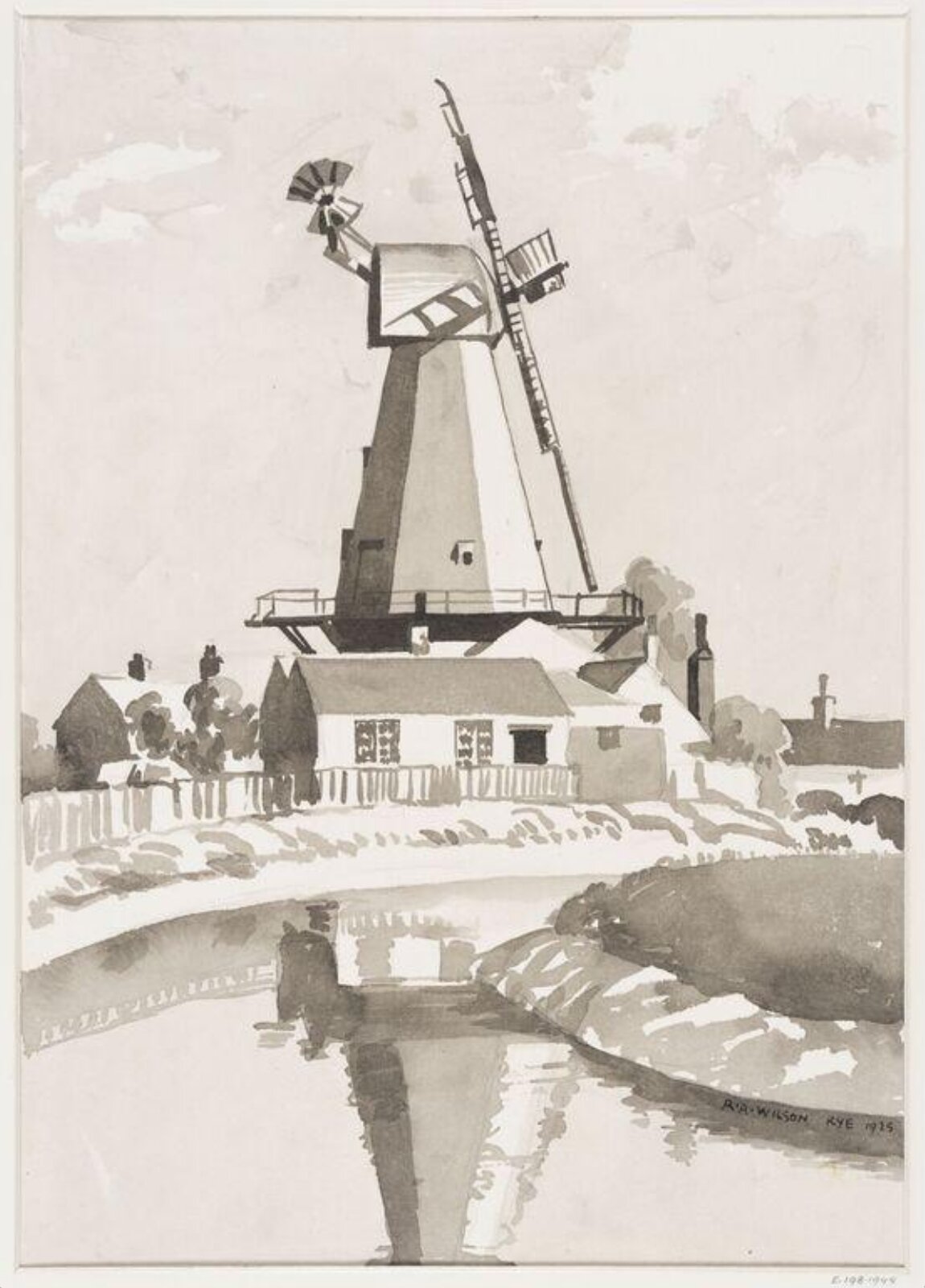 Flour mill at Rye, Sussex, Robert Arthur Wilson, 1925