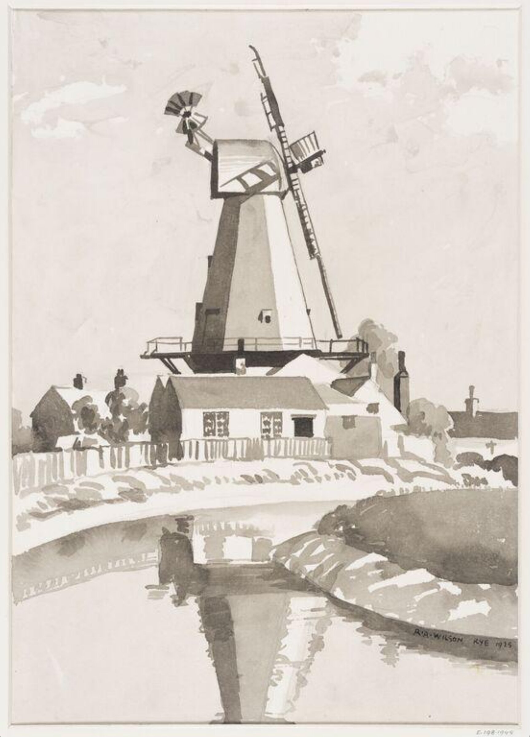 Flour mill at Rye, Sussex, Robert Arthur Wilson, 1925