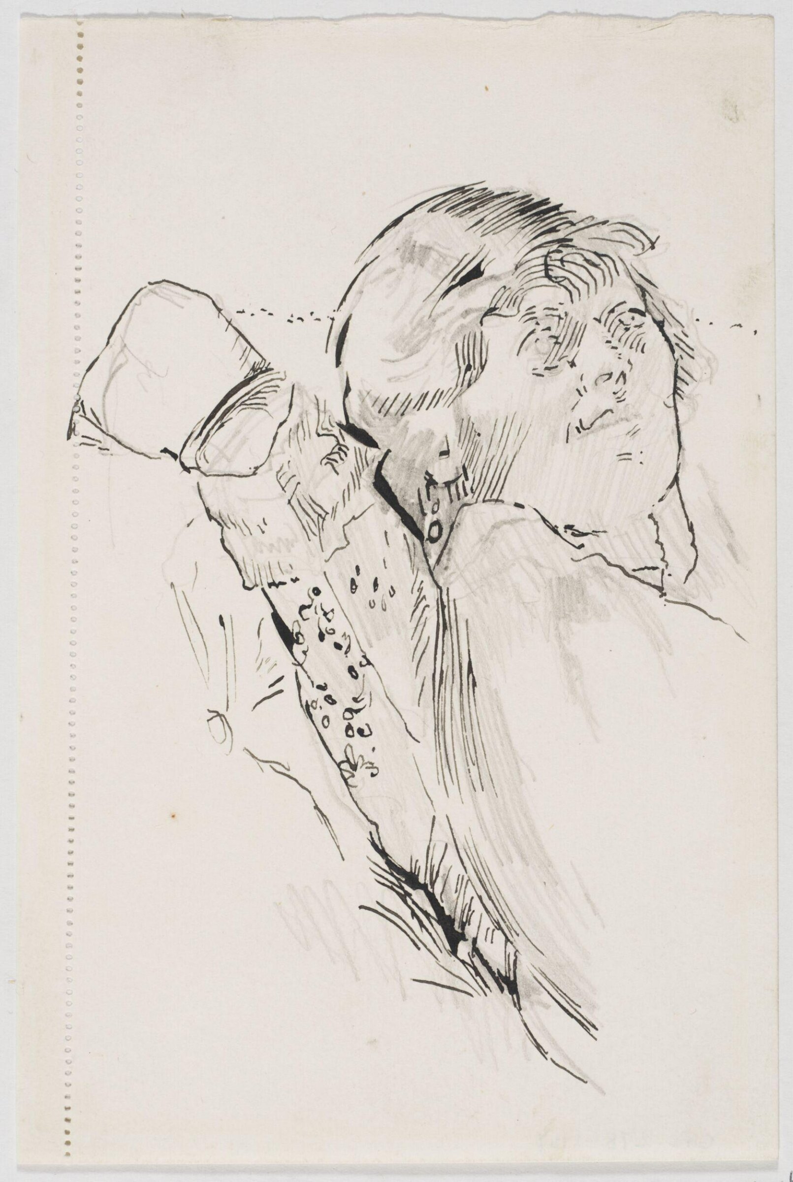 Head and shoulders of a woman, reclining on a cushion, Sickert