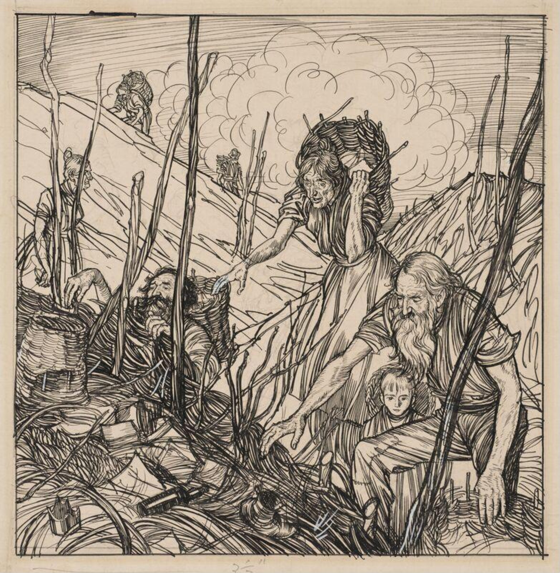 One of 63 original drawings for illustrations to Thomas Carlyle's Sartor Resartus: The Life and Opinions of Herr Teufelsdröckh, Edmund Joseph Sullivan, ca. 1889-1898