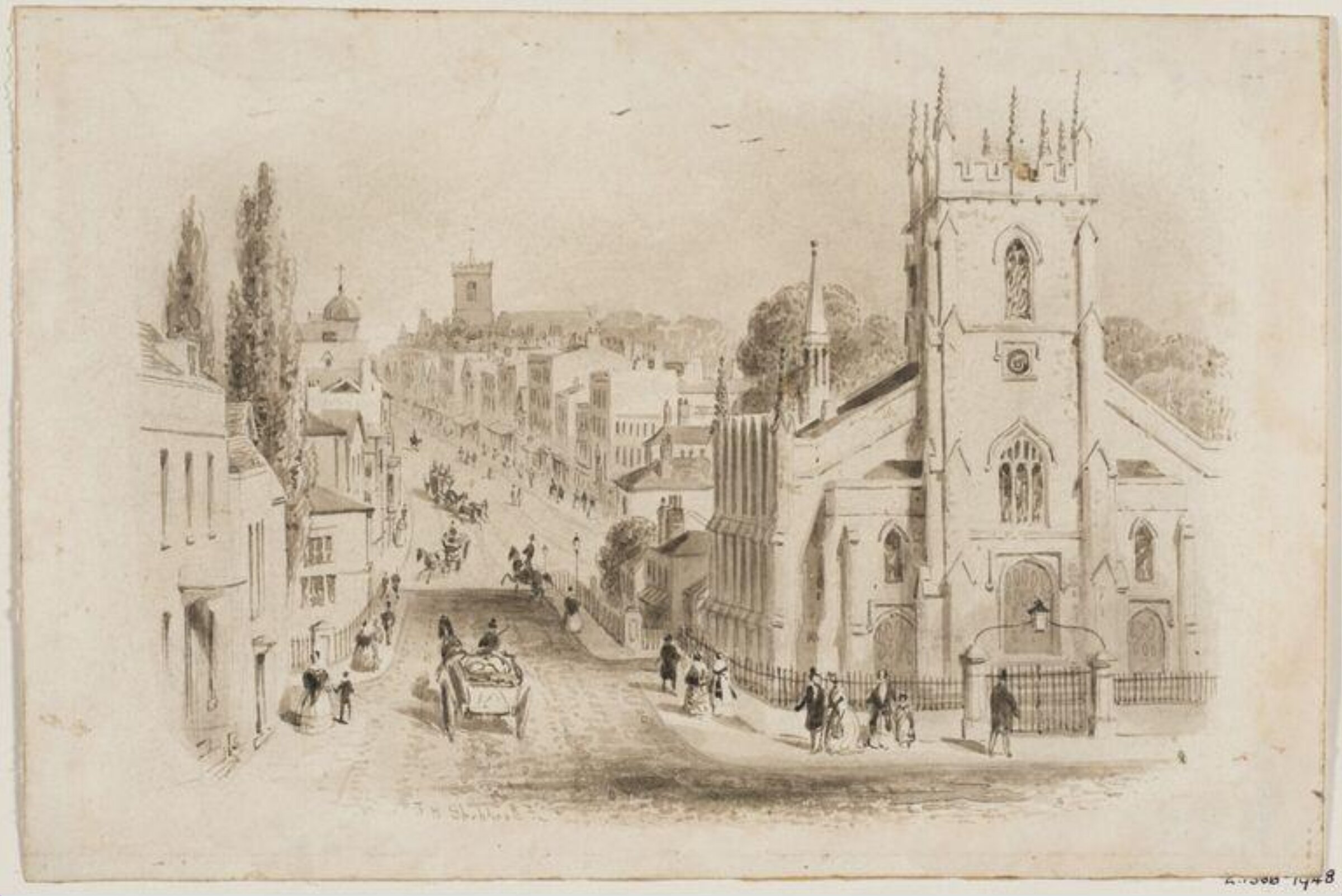 Drawing, Thomas Hosmer Shepherd, c 1840
